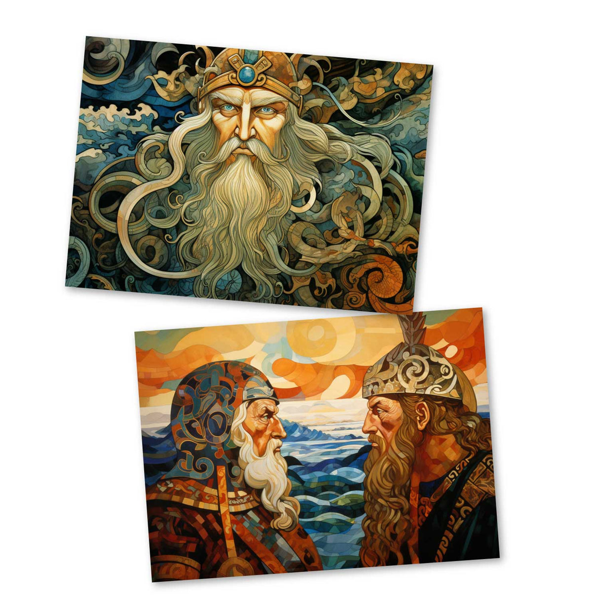 Das Rheingold - Der Ring der Nibelungen Karten Set A6 (15 Cards) klassisch Illustrierte Legende I Rheingold I kunstvolles Set