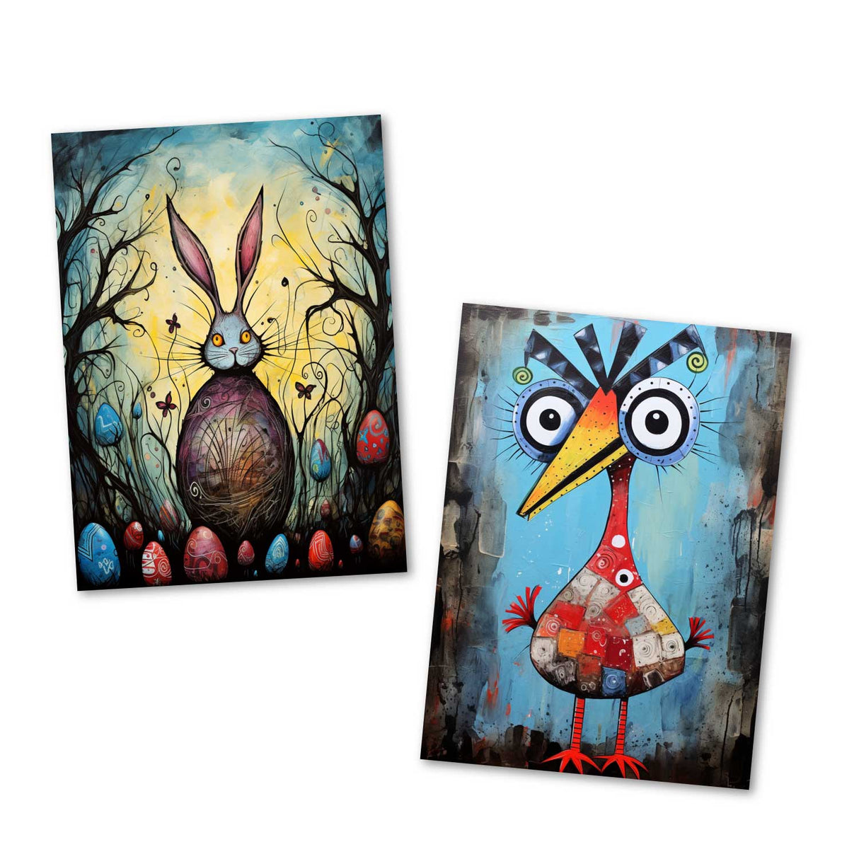 Ostern: Schaurig schöne Oster Grußkarten Set (10 Karten) | Kunstvolle grusselige Osterkarten | Karte mit Grußbotschaft | Tim Burton Style