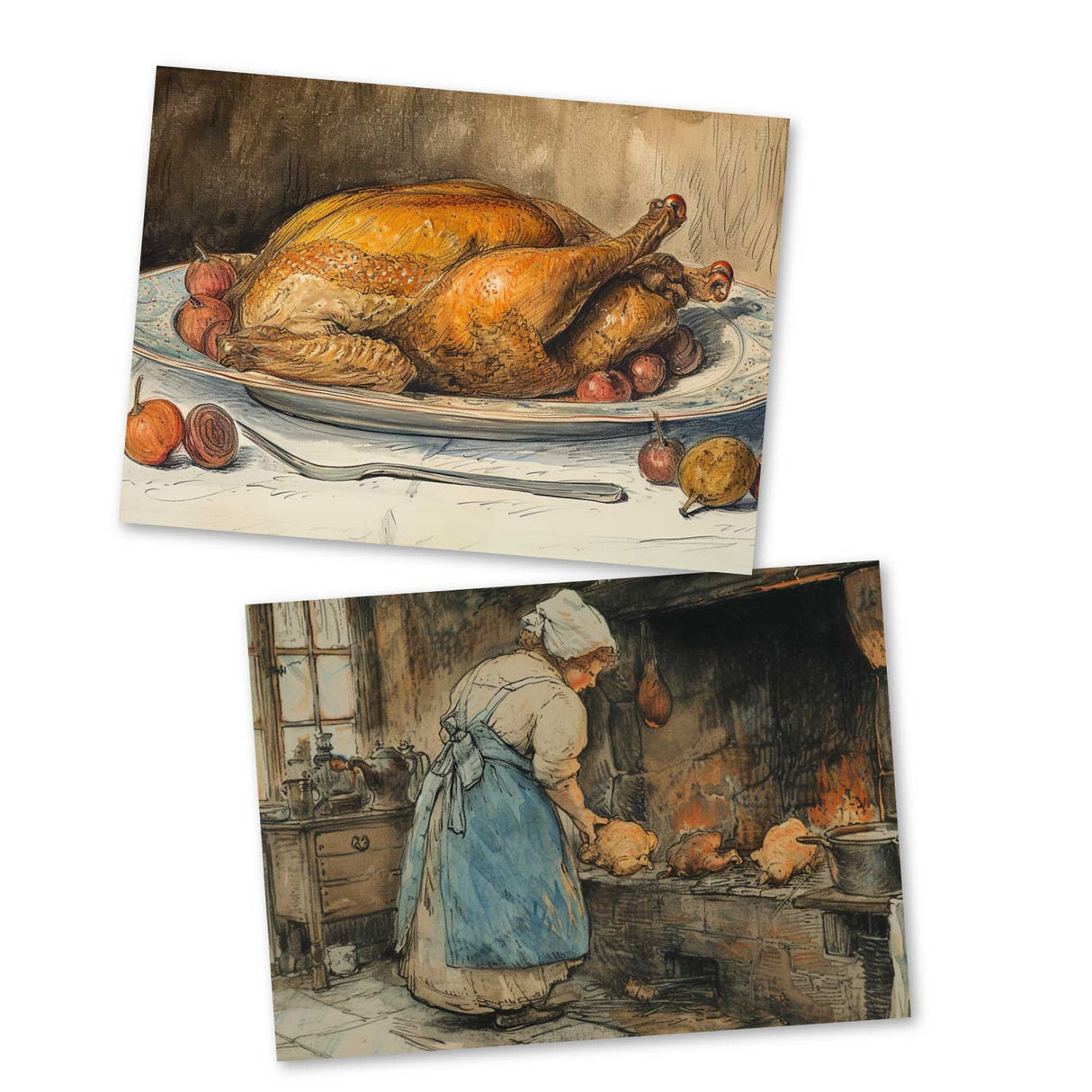 Die kluge Gretel Karten Set A6 (15 Cards) Illustriertes Märchen I von den Gebrüdern Grimm im Original I humorvolle Vintage Karten