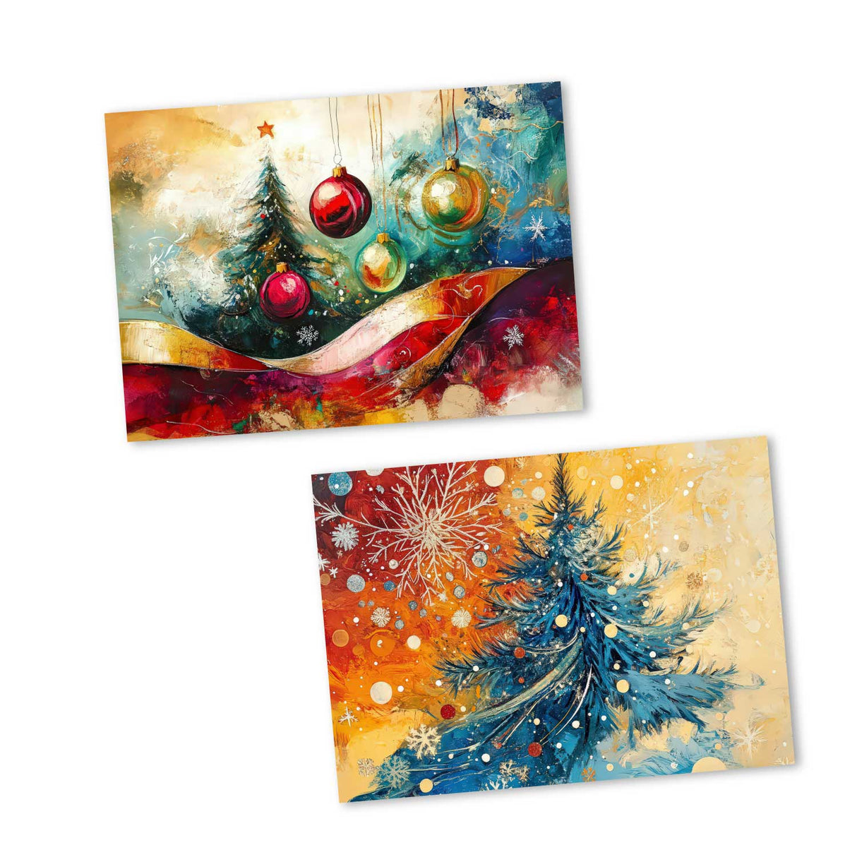Weihnachten Grußkarten Set V4 (10 Karten) | Kunstvolle Weihnachts Karten | Geschenk | Karte mit Grußbotschaft | Postkarte oder Klappkarte (Kopie)
