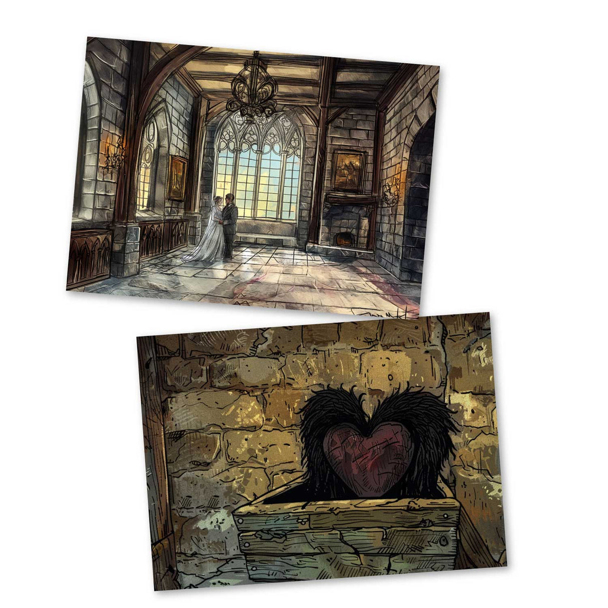 Des Hexers haariges Herz Karten Set A6 (15 Cards) Illustriertes Harry Potter Märchen von Beedle dem Barden I Fantasy Postkarten