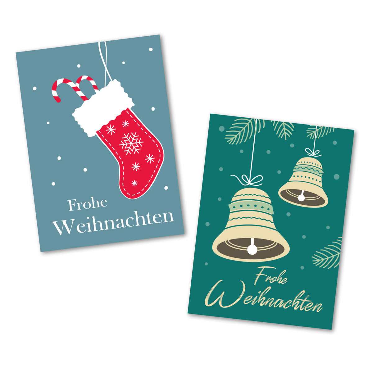 Klassische Weihnachts-, Grußkarten Set (10 Karten) | Grafische Weihnachtskarten | Geschenk | Grußbotschaft | Postkarte | minimalistisch Weihnachtsfest