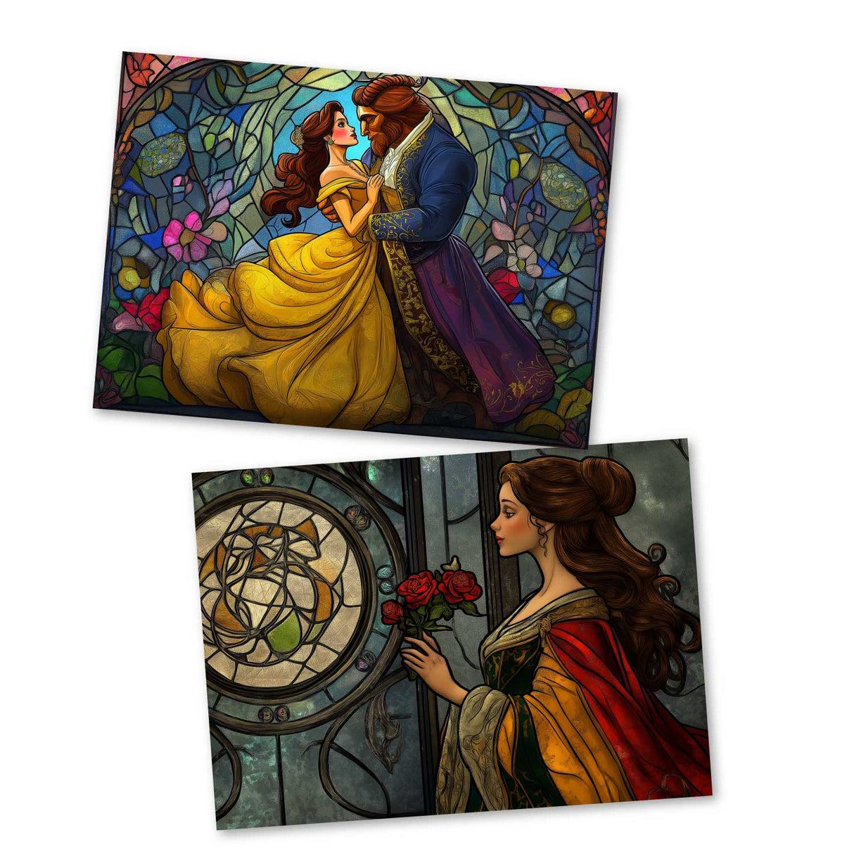 Die Schöne und das Biest Set A6 (15 Cards) kunstvoll Illustrierte Märchen  I im Original als kunstvolles Set