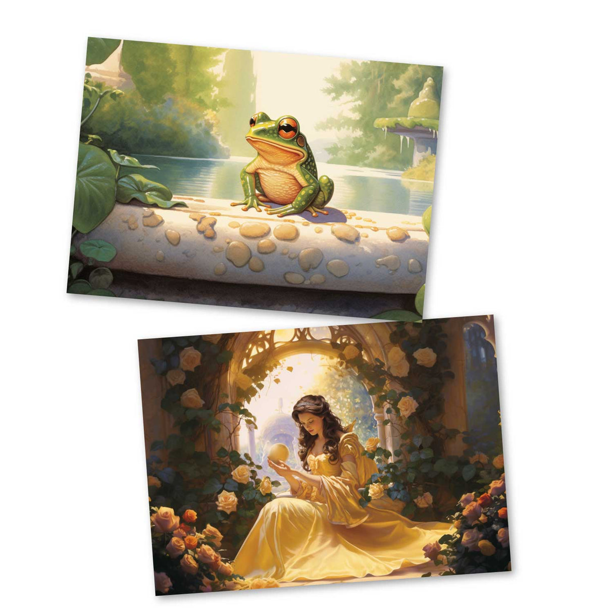 Der Froschkönig Karten Set A6 (15 Cards) Illustrierte Märchen im Painting Still I von den Brüdern Grimm im Original als kunstvolles Set