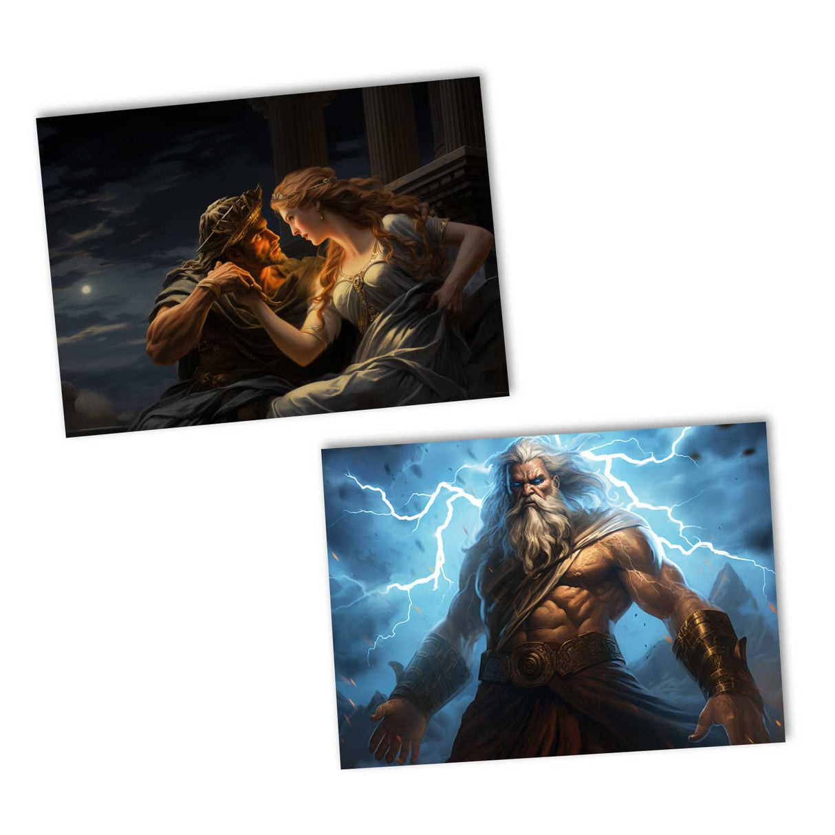 Antike Griechische Mythologie als Kartenset VOL 1 (10 Karten) | Mythologische Karten der Götter | Geschenk | Postkarte oder als Klappkarte