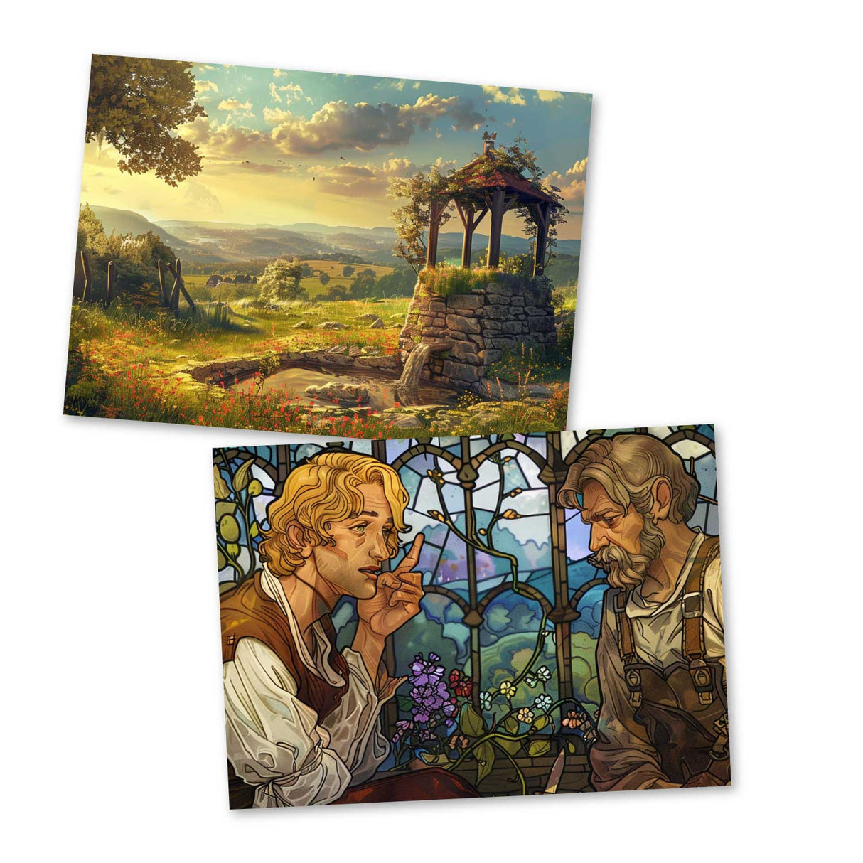 Hans im Glück Karten Set A6 (15 Cards) Illustriertes Märchen I von den Brüdern Grimm im Original I Vintage Karten