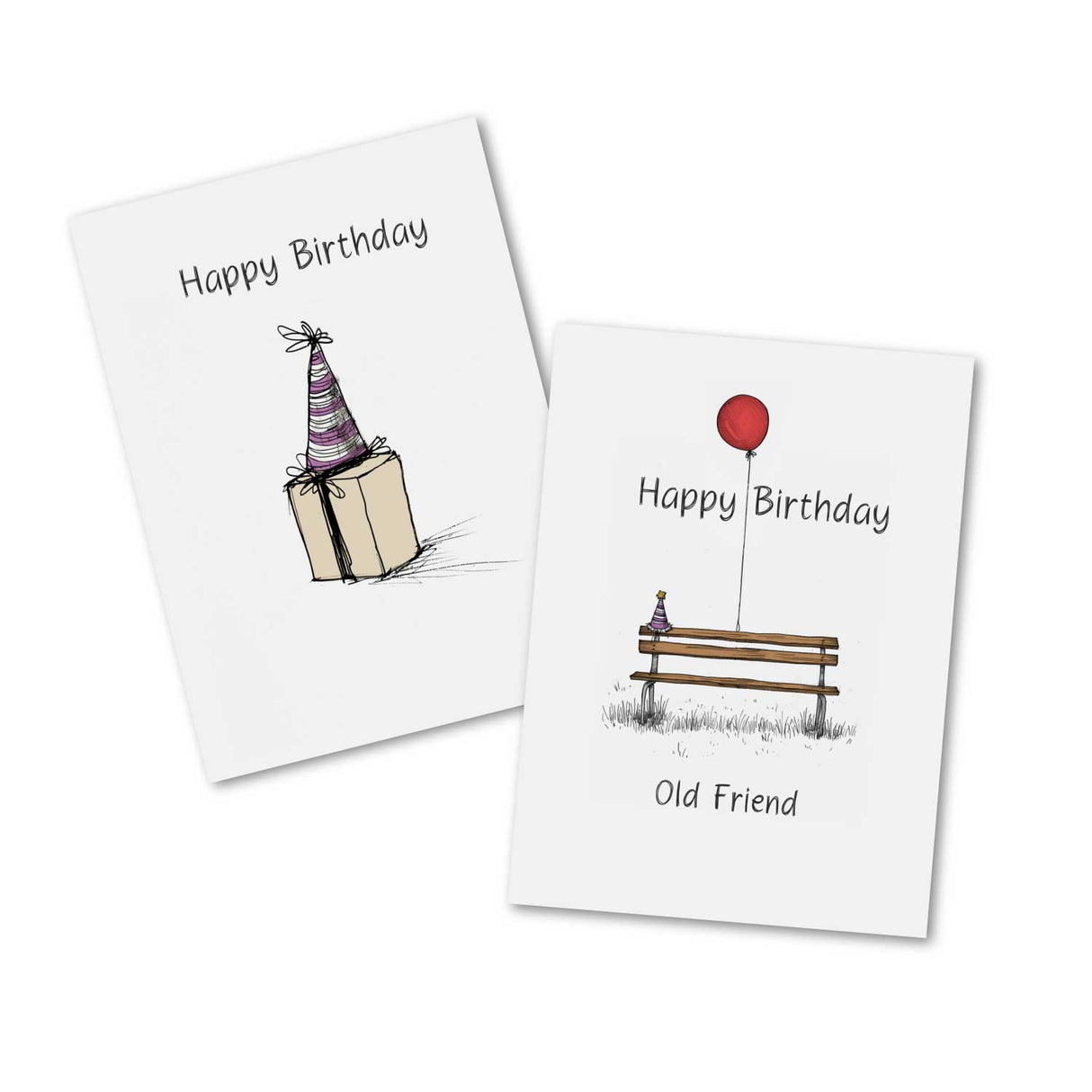 Happy Birthday Old Friend (10 Karten) | Geburtstagskarten für alte Freunde | Geschenk | lustige humorvolle freche Geburtstagskarte Sketch