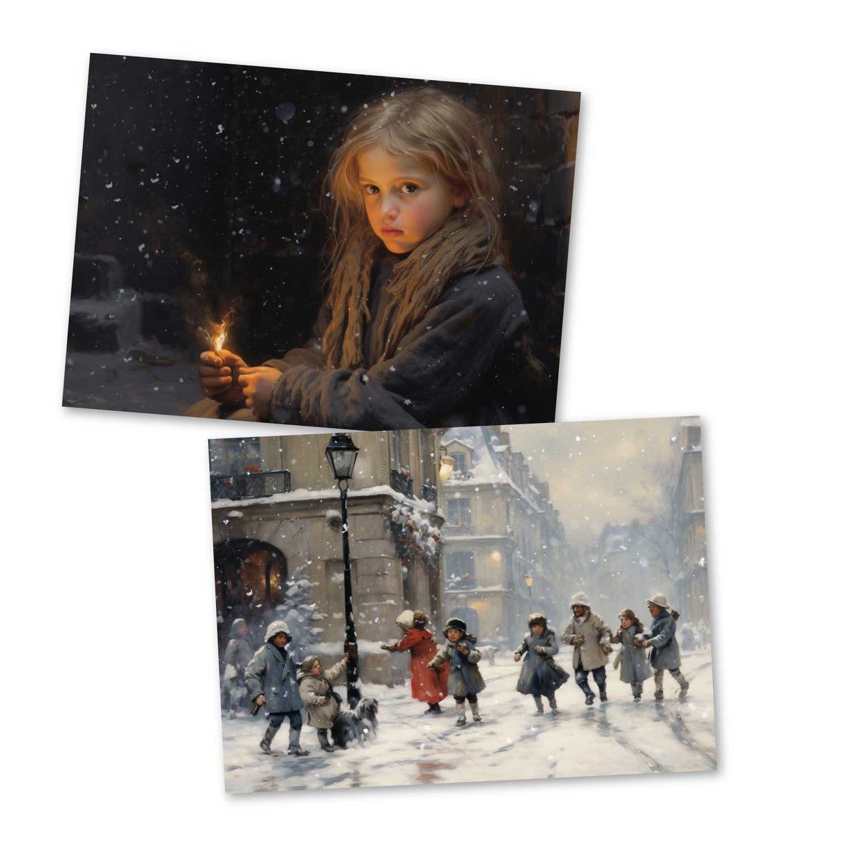 Sterntaler Karten Set A6 (15 Cards) Illustrierte Märchen im Biedermeier Stil I von den Brüdern Gimm im Original als kunstvolles Set