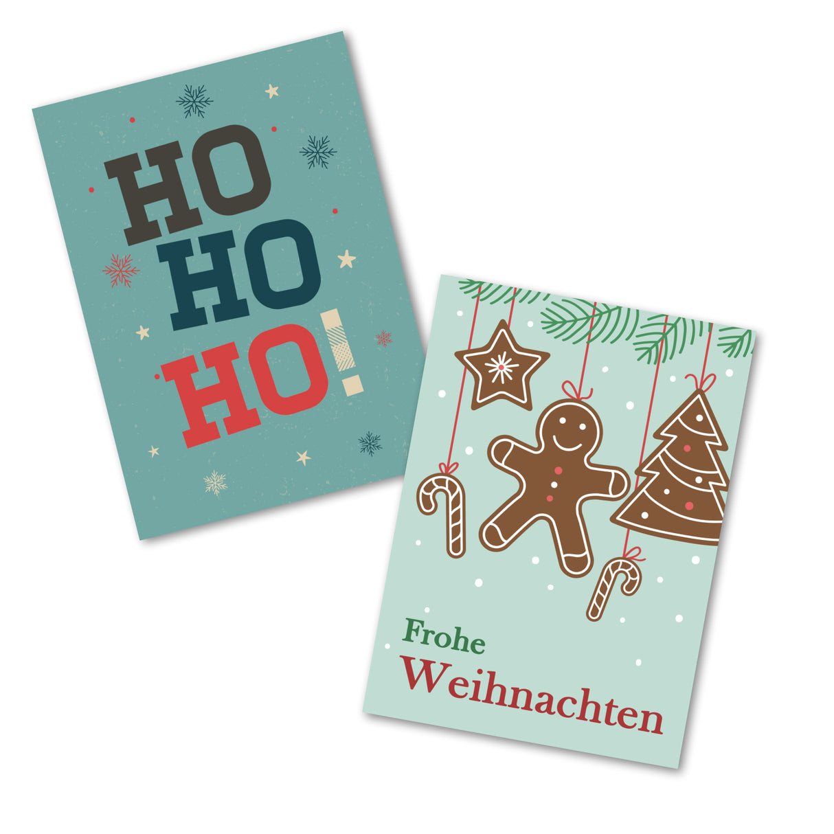 Klassische Weihnachts-, Grußkarten Set (10 Karten) | Grafische Weihnachtskarten | Geschenk | Grußbotschaft | Postkarte | minimalistisch Weihnachtsfest