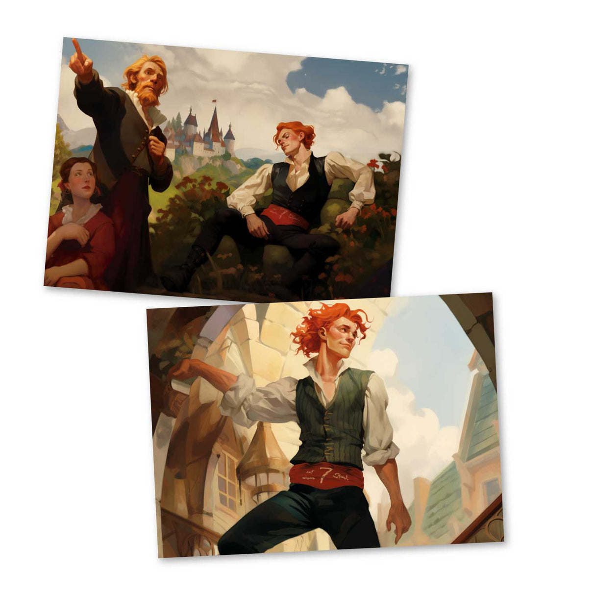 Das tapfere Schneiderlein Set A6 (15 Cards) kunstvoll Illustrierte Märchen I von den Brüdern Grimm im Original als kunstvolles Set