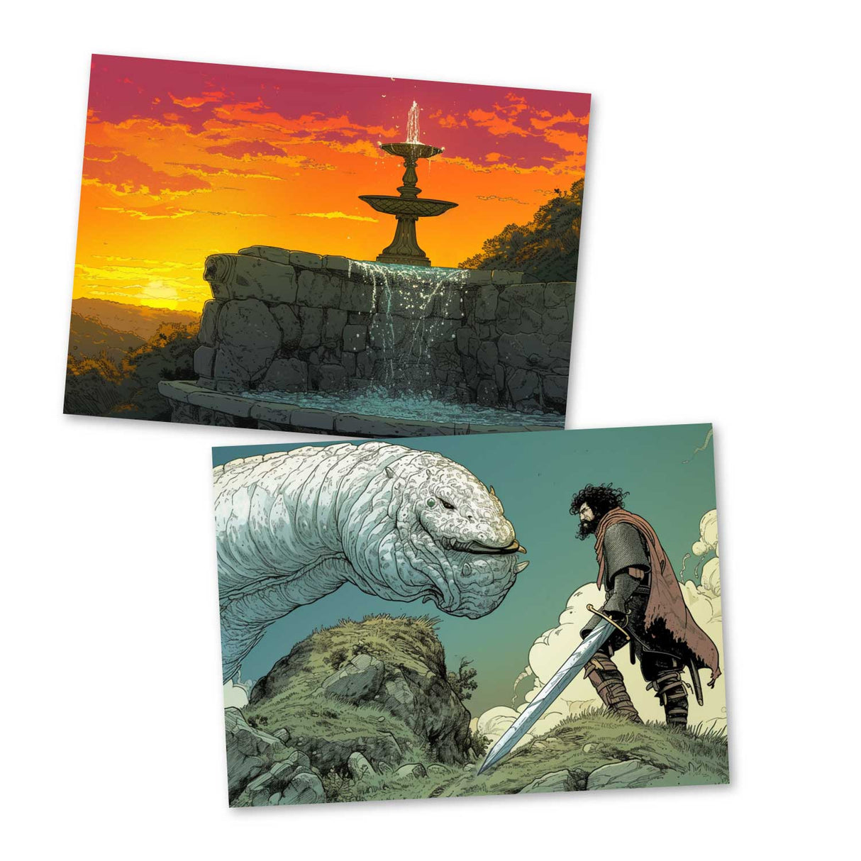 Der Brunnen des wahren Glücks Karten Set A6 (15 Cards) Illustriertes Harry Potter Märchen von Beedle dem Barden I Fantasy Postkarten