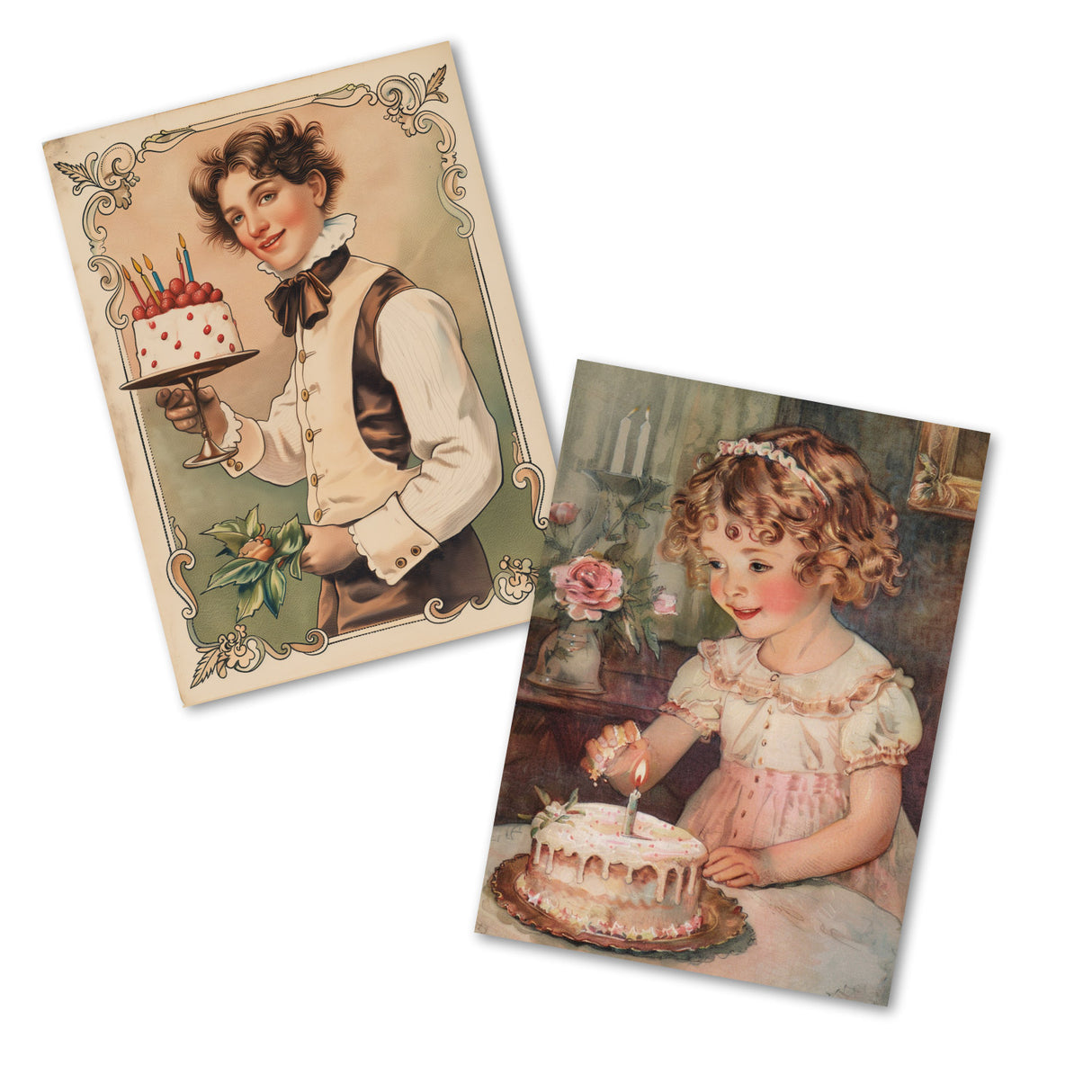Retro Geburtstagskarten im Jugendstil der 1920 - Grußkarten Set (10 Karten) | Vintage Retro Style 20s | Postkarte oder Klappkarte | Druck