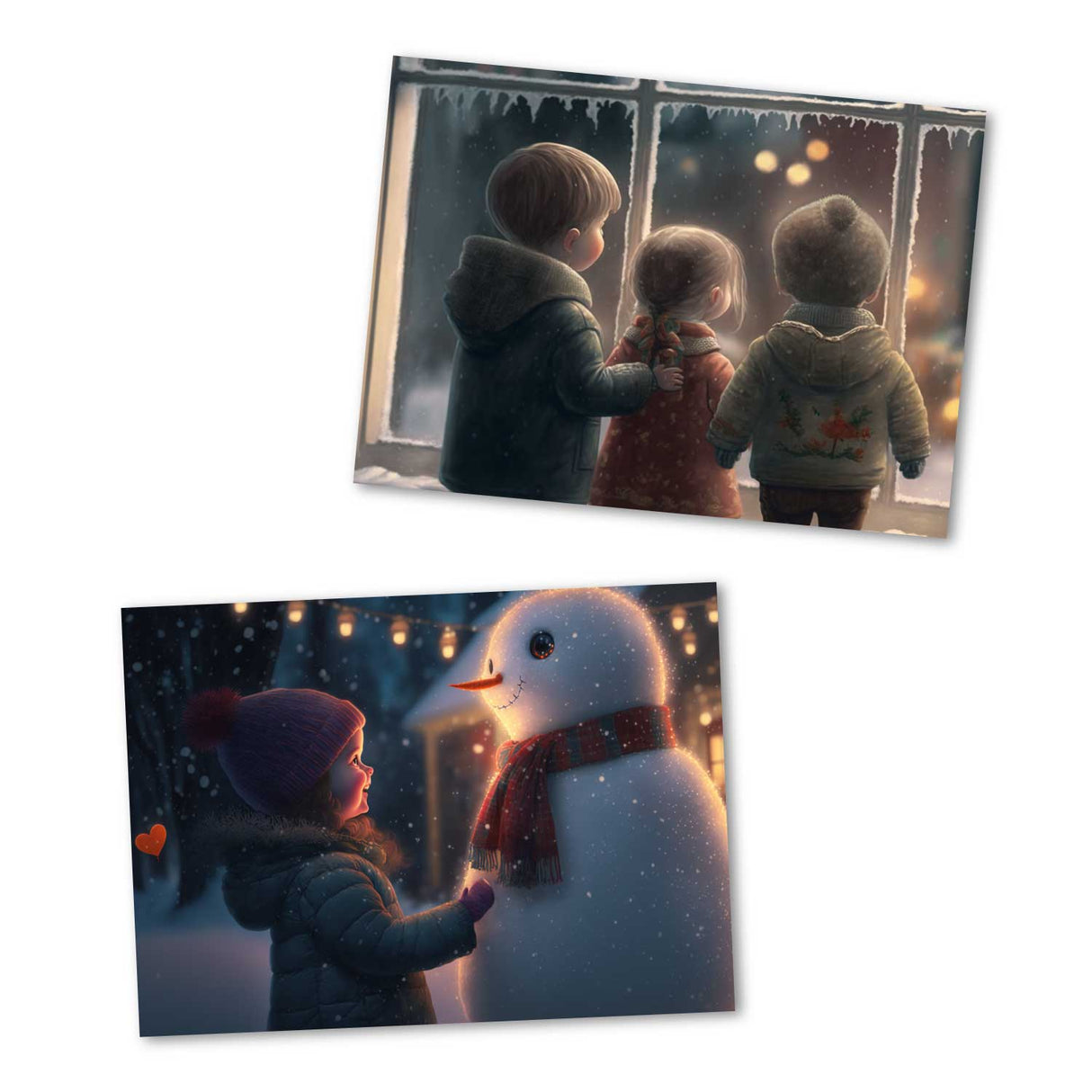 Winter card set - gift cards for children in a set (10 cards) | Pixar Style Christmas Cards | poison | Folded card or postcards (VOL2)