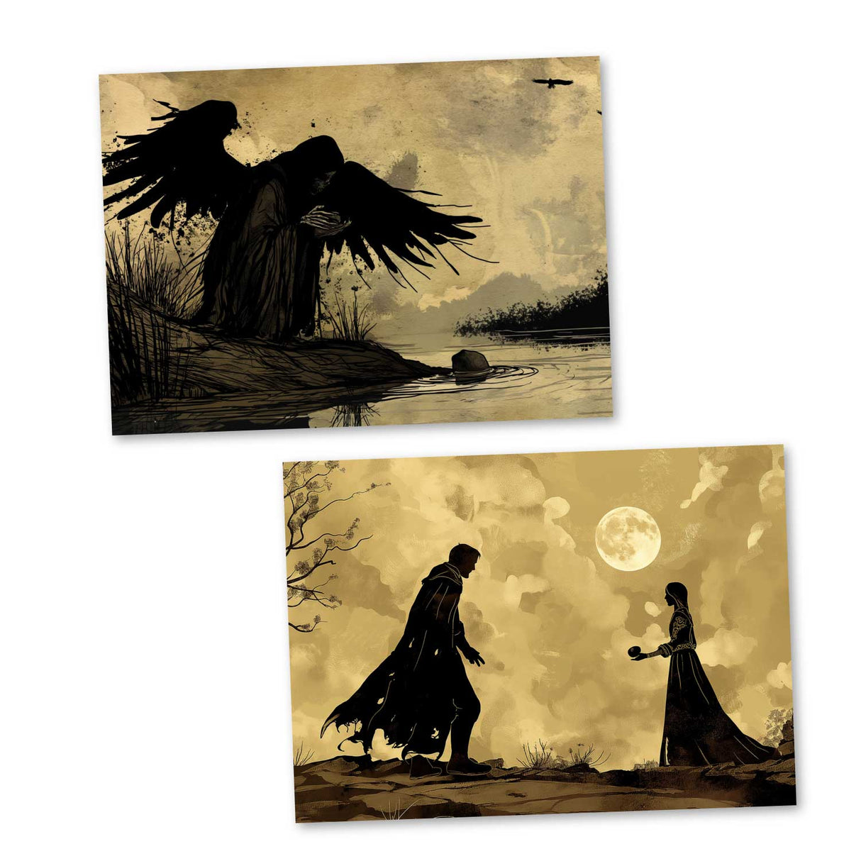 Die drei Brüder Set A6 (15 Cards) kunstvoll Illustrierte Märchen aus dem Harry Potter Universum I Heiligtümer des Todes