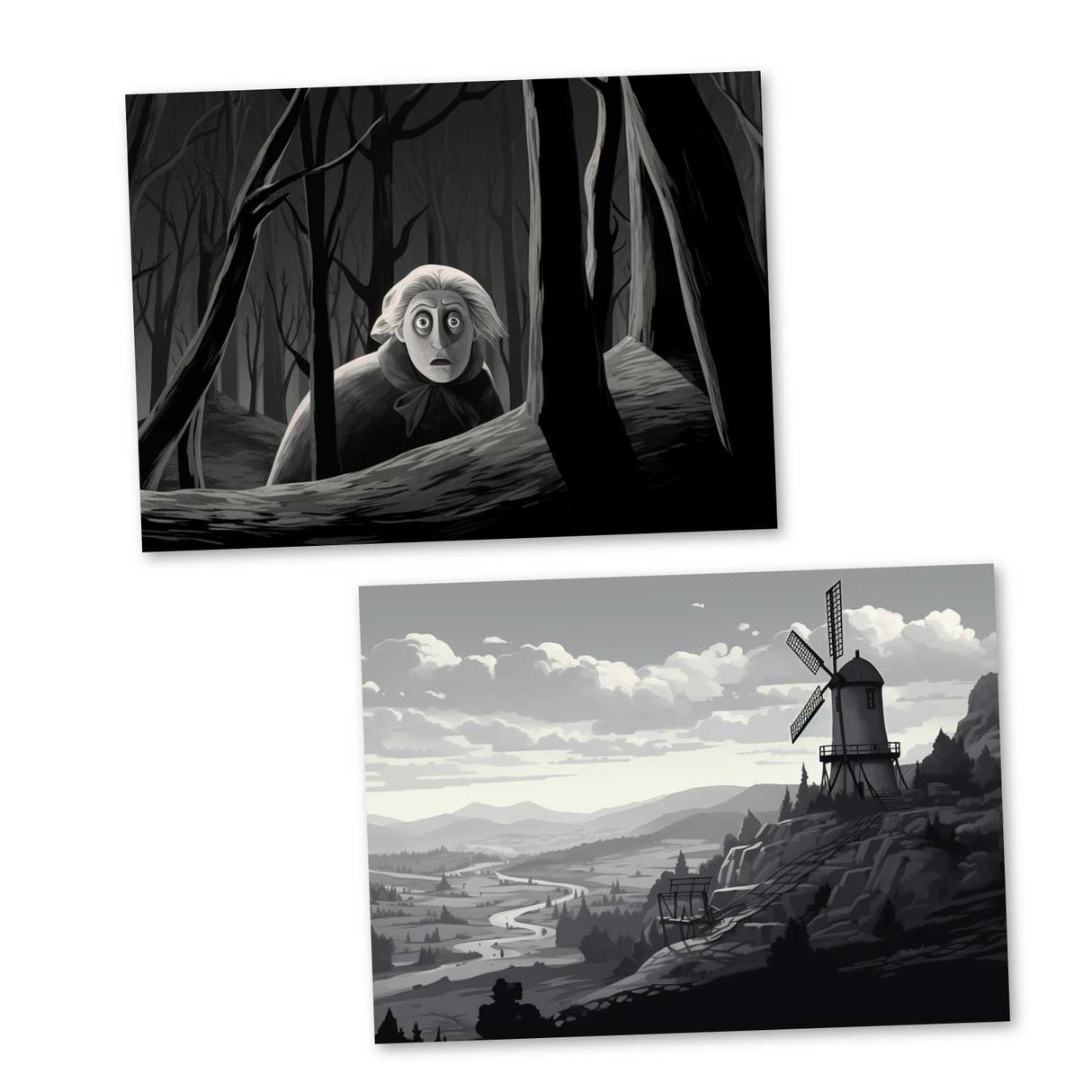 Der Räuberbräutigam Set A6 (15 Cards) Halloween Horror Märchen Film Noir Look I grusselige Horror Karten zum Märchen als kunstvolles Set