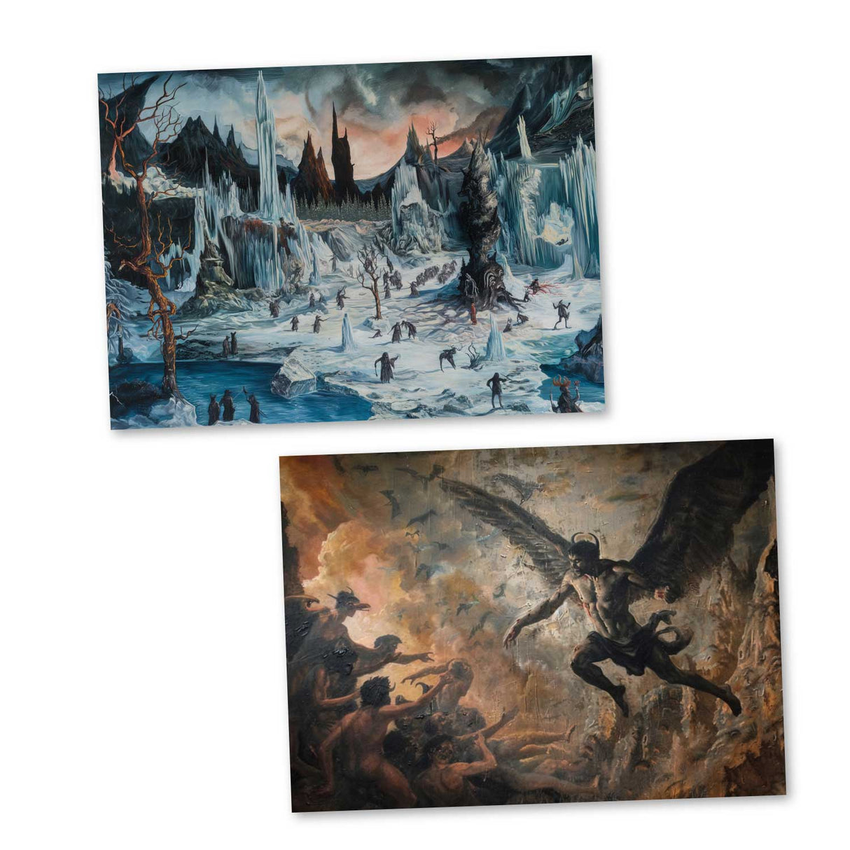 Dantes Inferno Kunstkarten Set (12 Karten) | Kunstvolle Karten | Geschenk | Unterwelt Hölle | Postkarte oder als Klappkarte