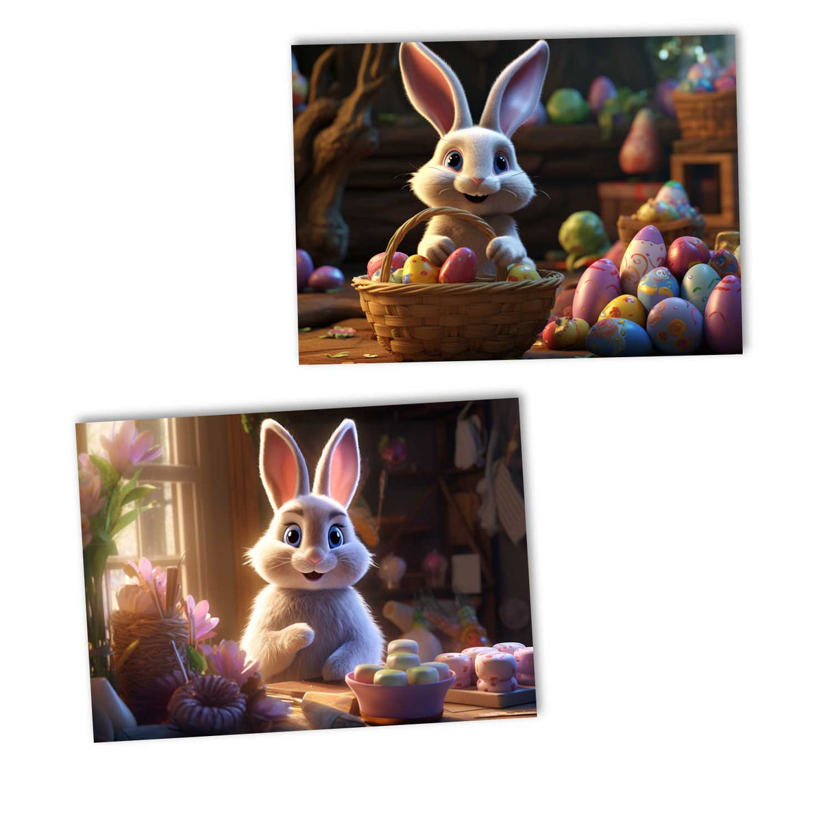 Oster Grußkarten Set (10 Karten) | Kunstvolle Osterkarten | Geschenk | Karte mit Grußbotschaft | Postkarte | Osterfest VOL2 CGI