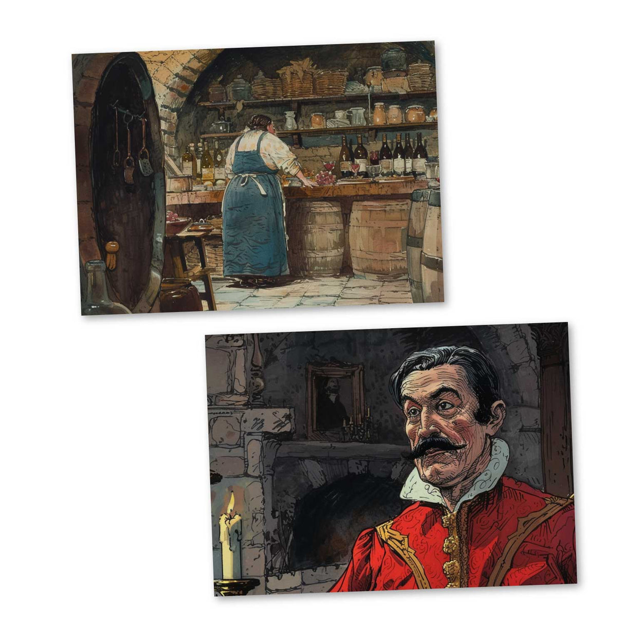 Die kluge Gretel Karten Set A6 (15 Cards) Illustriertes Märchen I von den Gebrüdern Grimm im Original I humorvolle Vintage Karten