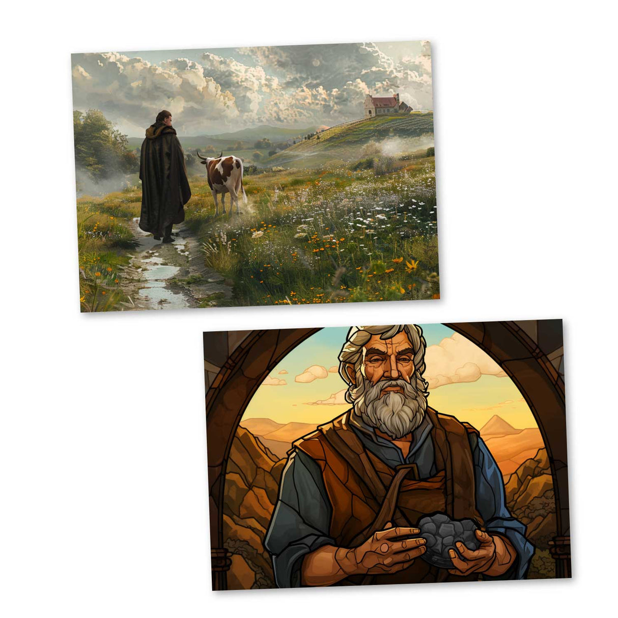 Hans im Glück Karten Set A6 (15 Cards) Illustriertes Märchen I von den Brüdern Grimm im Original I Vintage Karten