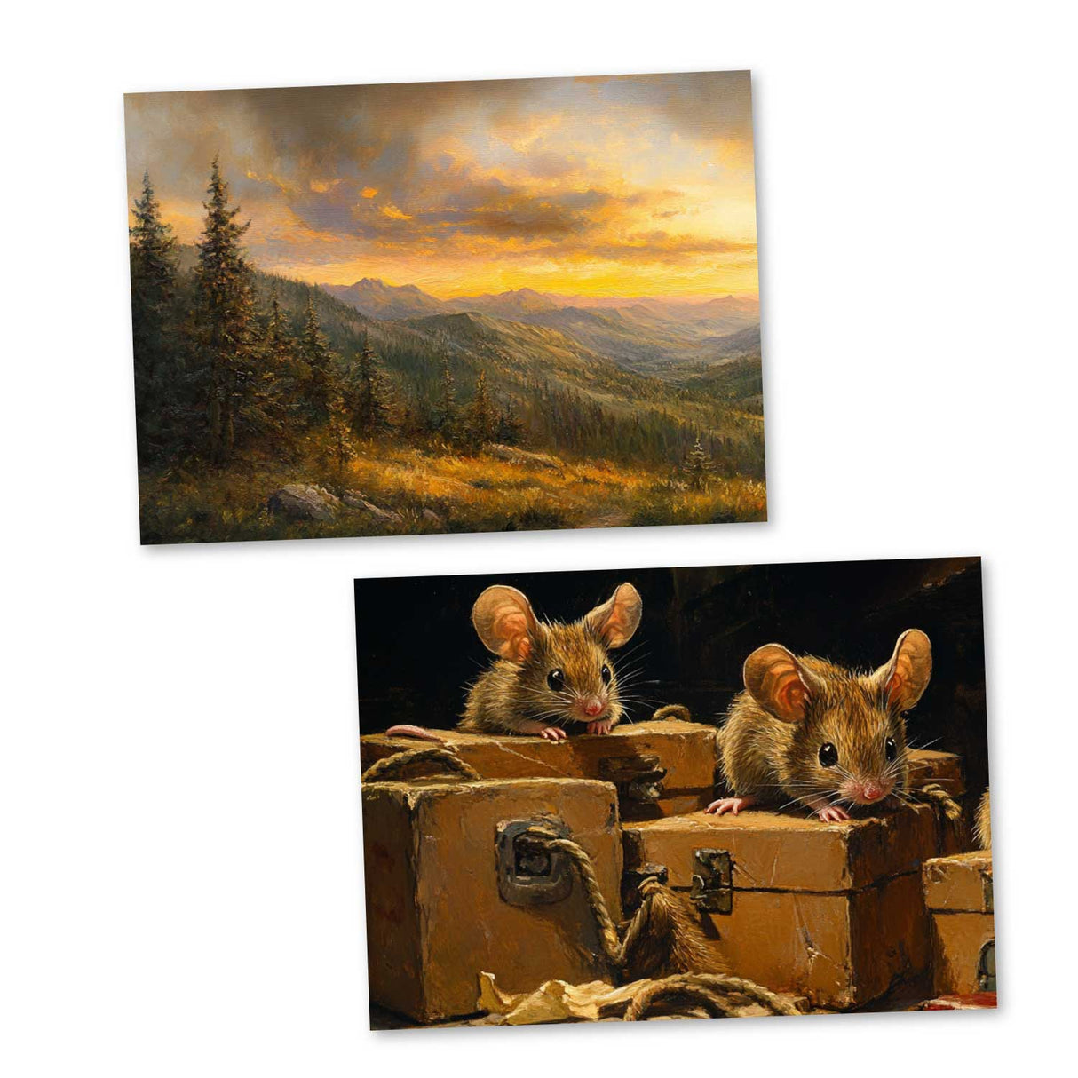 Der Tannenbaum - Märchen von H.C. Andersen Set A6 (15 Cards) klassisch Illustriert I Weihnachtsbaum I kunstvolles Set