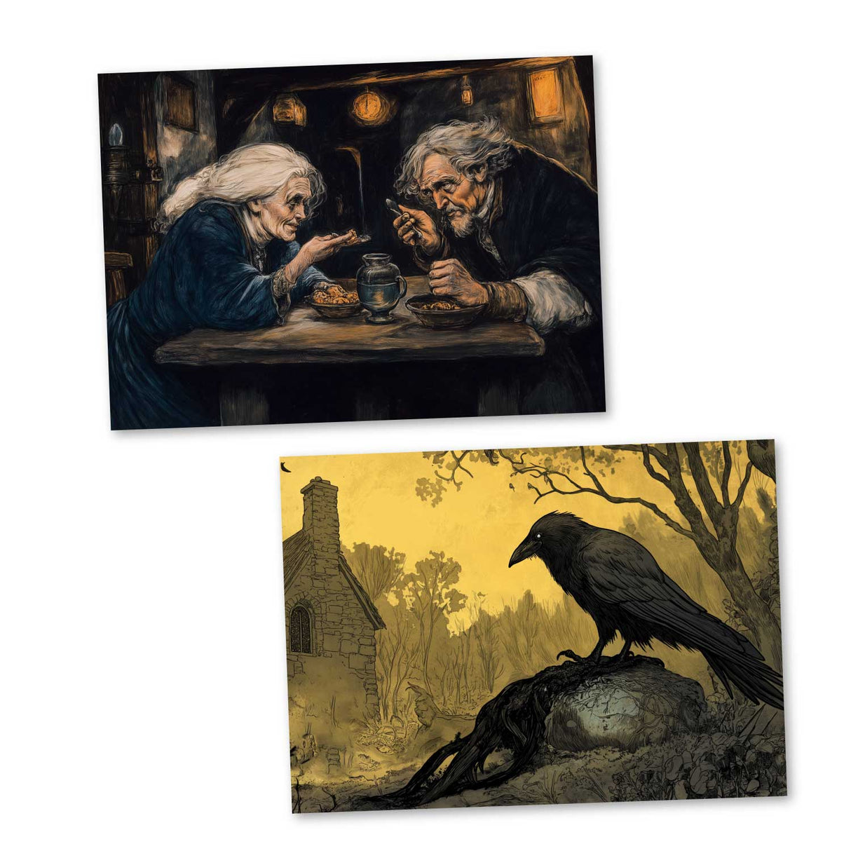 Das Rätsel Karten Set A6 (15 Cards) Illustrierte Märchen Zeichnung I von den Brüdern Grimm im Original