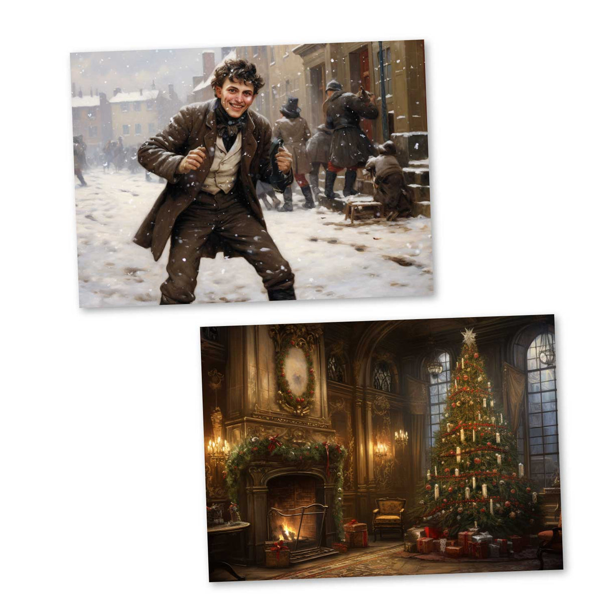 Sterntaler Karten Set A6 (15 Cards) Illustrierte Märchen im Biedermeier Stil I von den Brüdern Gimm im Original als kunstvolles Set