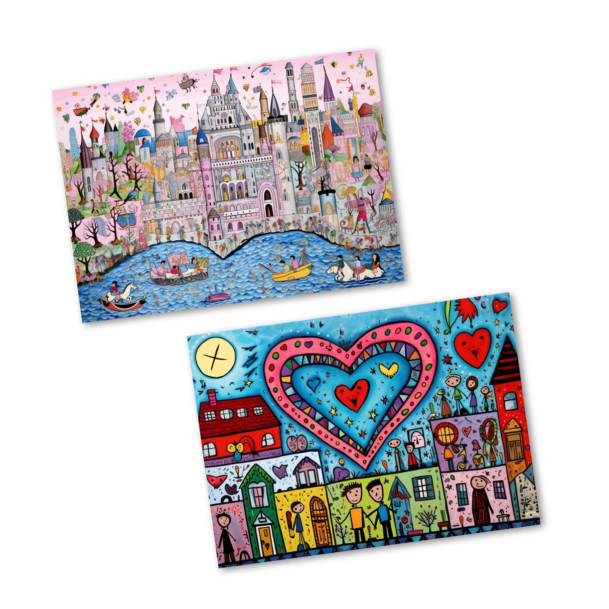 12 Kunstvolle Kollagen I Geburtstagskarten Postkarten A6 Set (10 Cards) Kollagen Stil I Karten zum Geburtstag Klappkarten für Glückwünsche I Happy Birthday