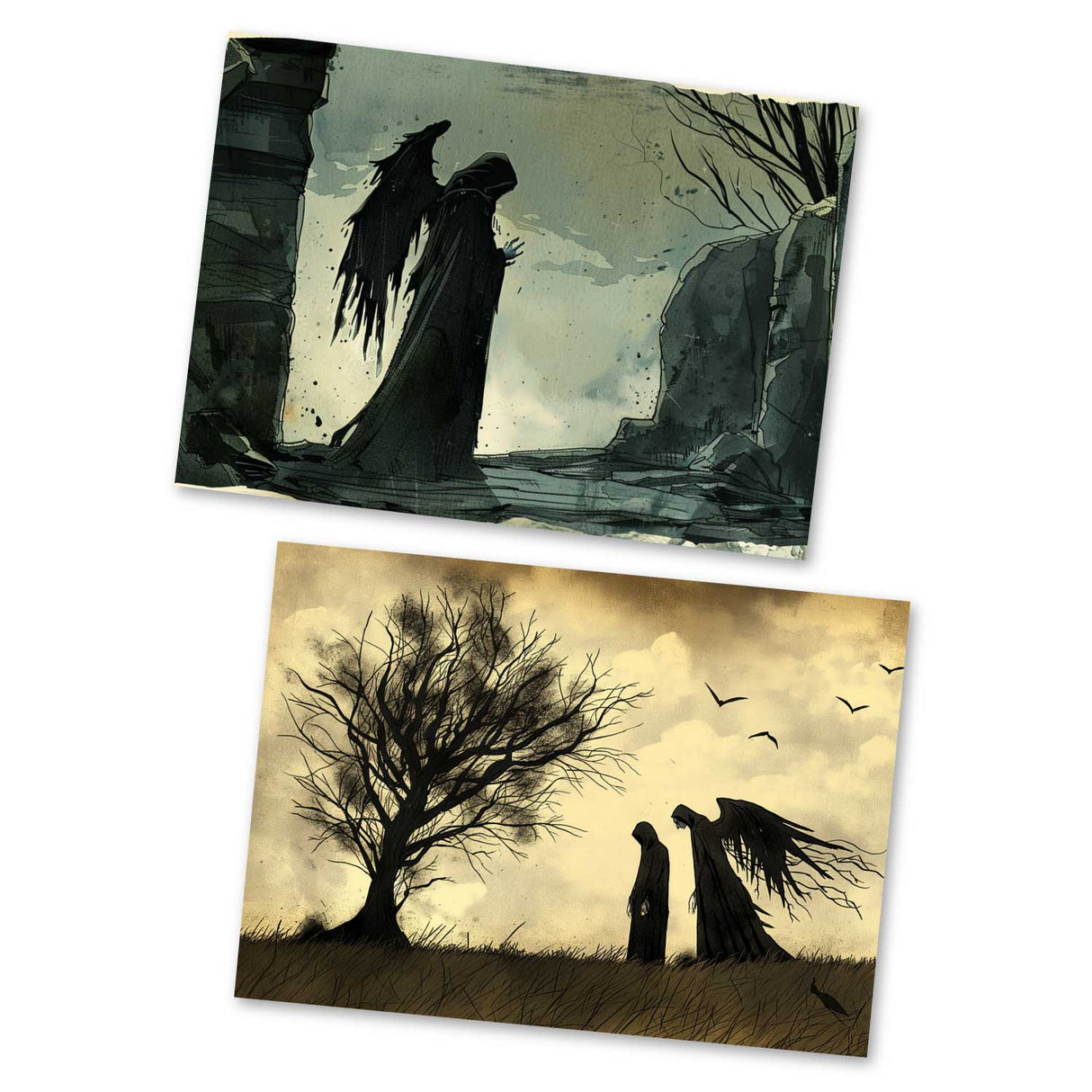 Die drei Brüder Set A6 (15 Cards) kunstvoll Illustrierte Märchen aus dem Harry Potter Universum I Heiligtümer des Todes