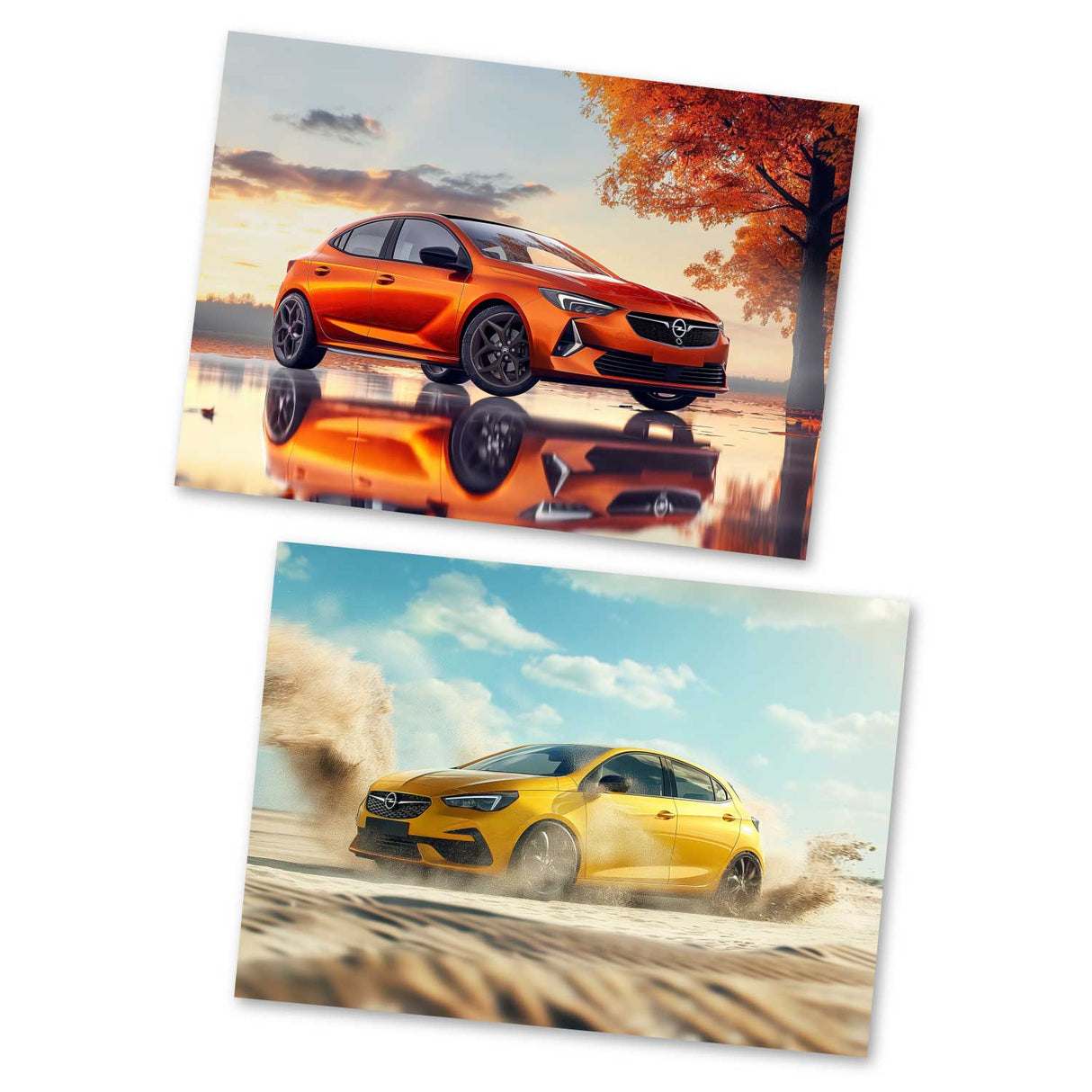 Die schönsten Autos als Grußkarten im Set VOL 2 (15 Karten) | Kunstvolle Motivkarten Autos | Cars, Mercedes, Ford,