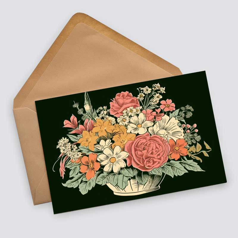 Frühling: Postkarten A6 Set (10 Cards) Vintage Illustration Blumen Grußkarten I Neutrale Grußkarten mit Blumensträußen
