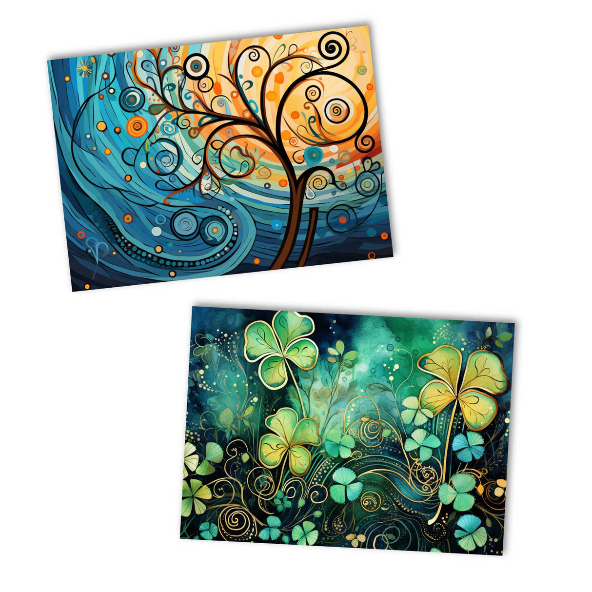 New Year greeting card set V2 (10 cards) | Happy New Year cards | poison | card with greeting message | postcard or folded card