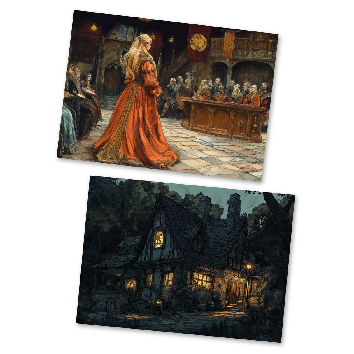 Das Rätsel Karten Set A6 (15 Cards) Illustrierte Märchen Zeichnung I von den Brüdern Grimm im Original