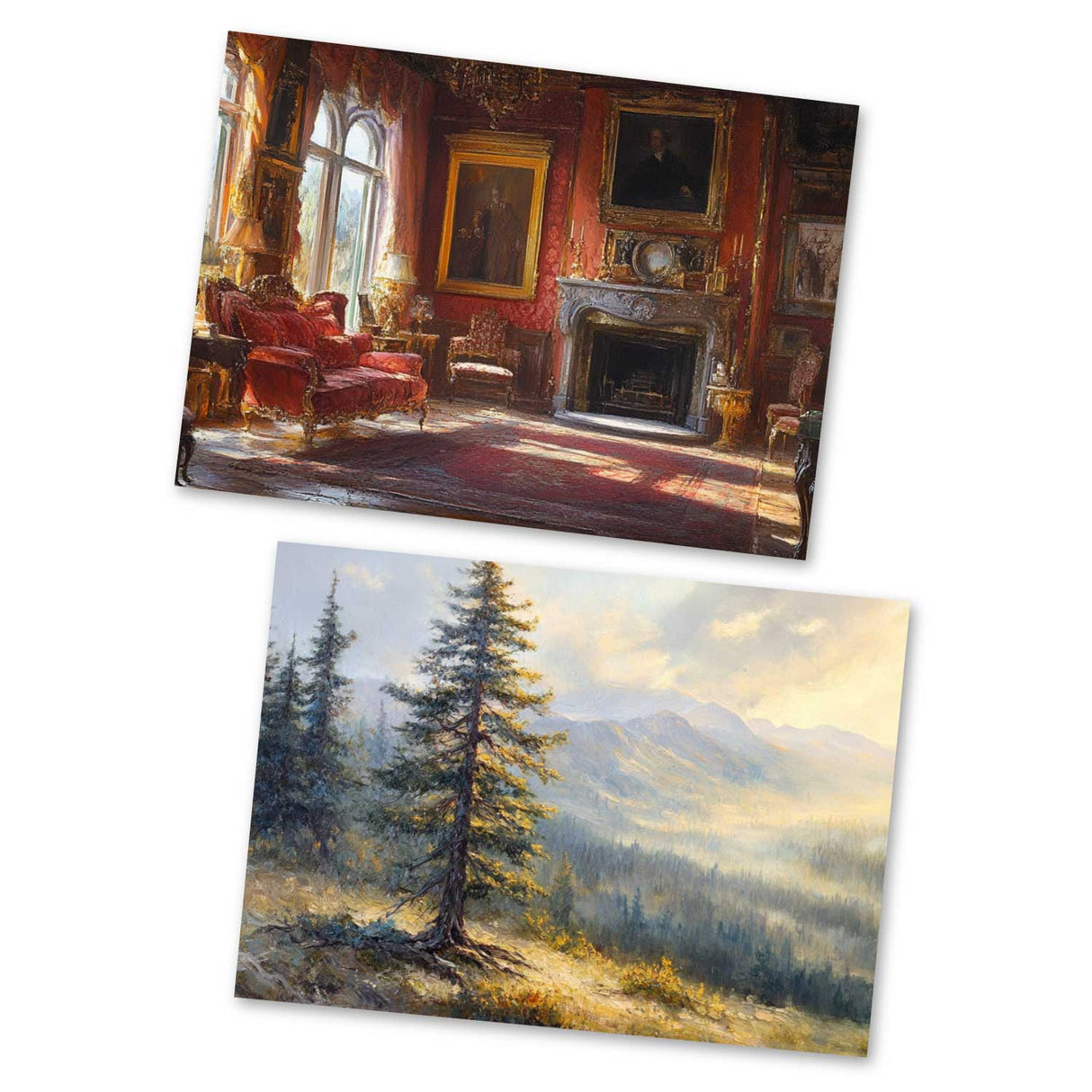 Der Tannenbaum - Märchen von H.C. Andersen Set A6 (15 Cards) klassisch Illustriert I Weihnachtsbaum I kunstvolles Set