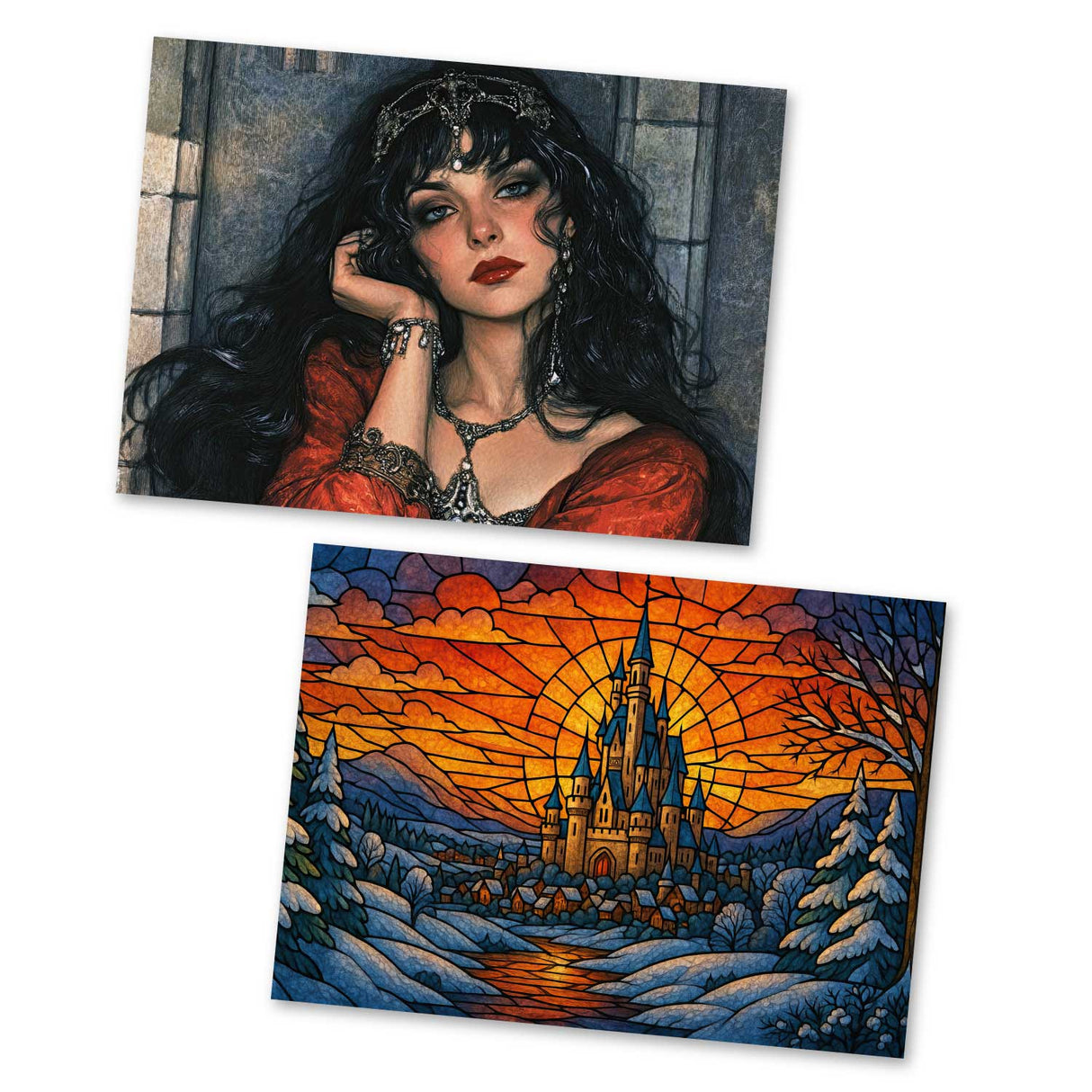 Schneewittchen Set A6 (15 Cards) kunstvoll Illustrierte Märchen I von den Brüdern Grimm im Original als kunstvolles Set