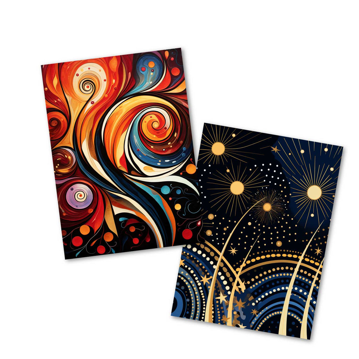 New Year greeting card set V2 (10 cards) | Happy New Year cards | poison | card with greeting message | postcard or folded card