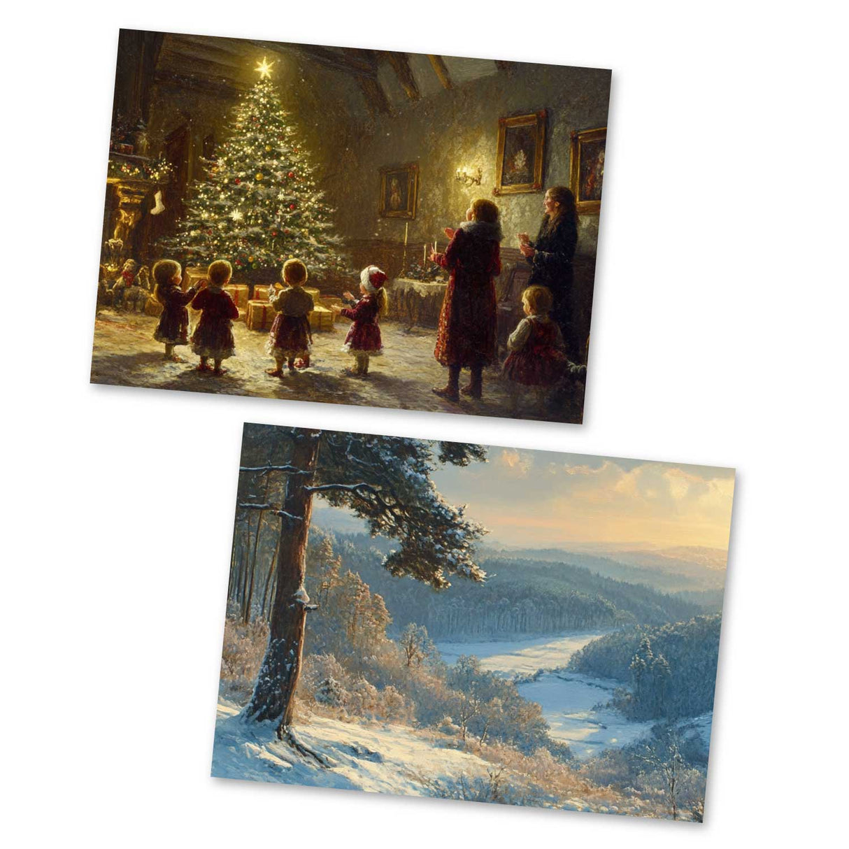 Der Tannenbaum - Märchen von H.C. Andersen Set A6 (15 Cards) klassisch Illustriert I Weihnachtsbaum I kunstvolles Set