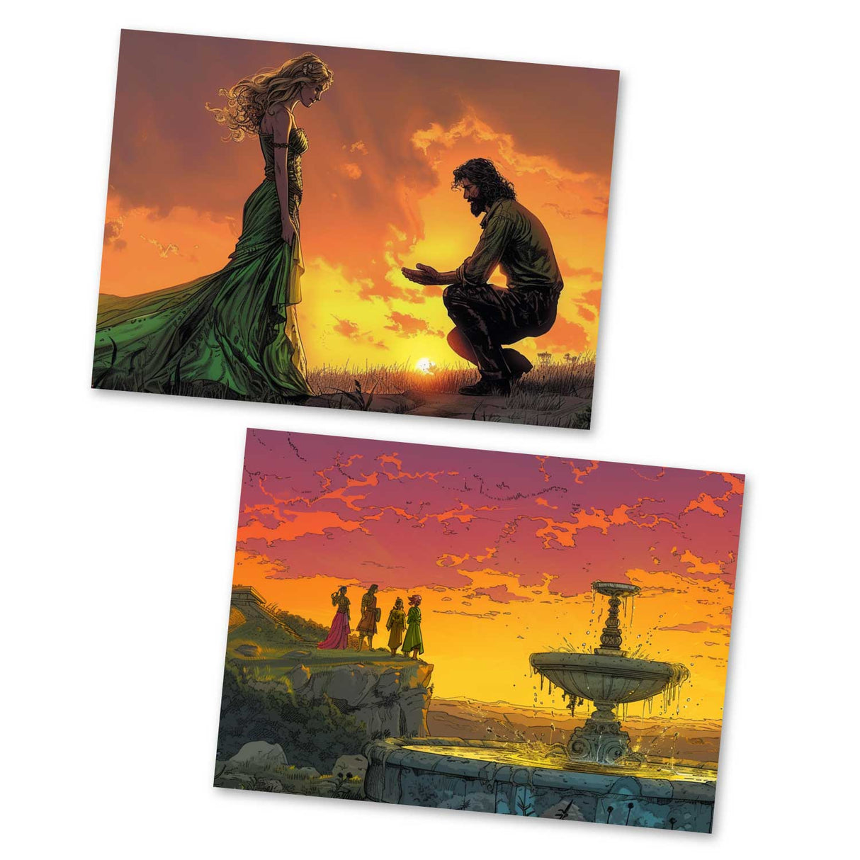 Der Brunnen des wahren Glücks Karten Set A6 (15 Cards) Illustriertes Harry Potter Märchen von Beedle dem Barden I Fantasy Postkarten