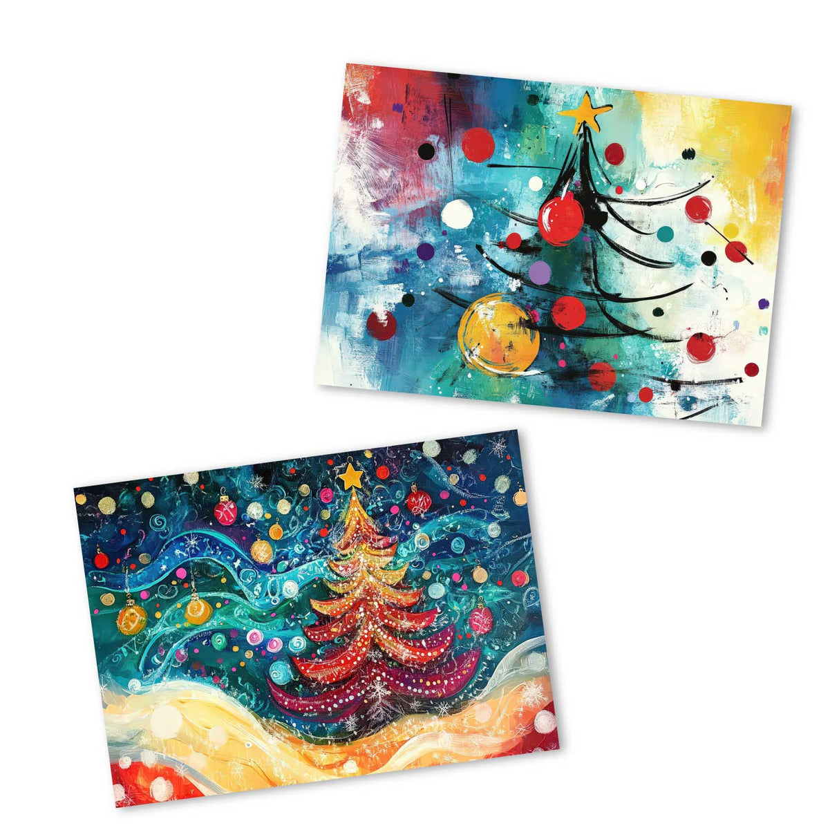 Weihnachten Grußkarten Set V4 (10 Karten) | Kunstvolle Weihnachts Karten | Geschenk | Karte mit Grußbotschaft | Postkarte oder Klappkarte (Kopie)