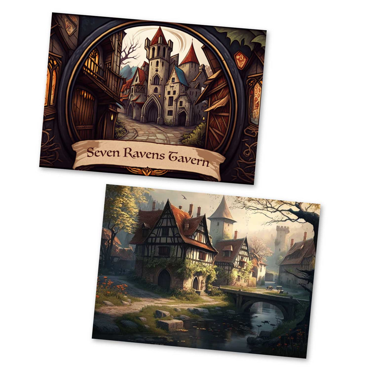 Rumpelstilzchen Karten Set A6 (15 Cards) Illustrierte Märchen Stained Glass I von den Gebrüdern Grimm im Original als kunstvolles Set