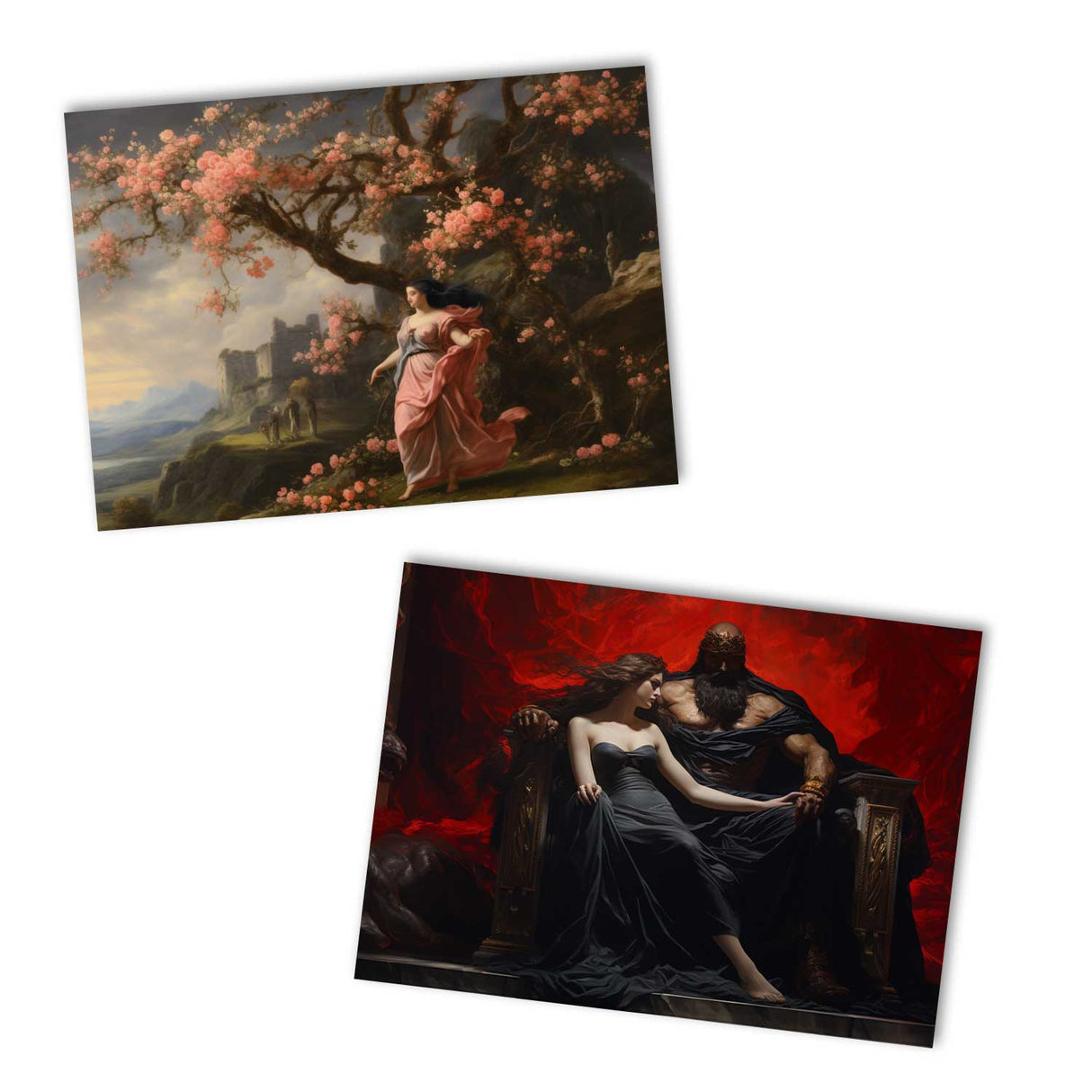 Hades und Persephone Griechische Mythologie als Kartenset VOL 1 (10 Karten) | Mythologische Karten der Götter | Geschenk | Postkarte oder als Klappkarte