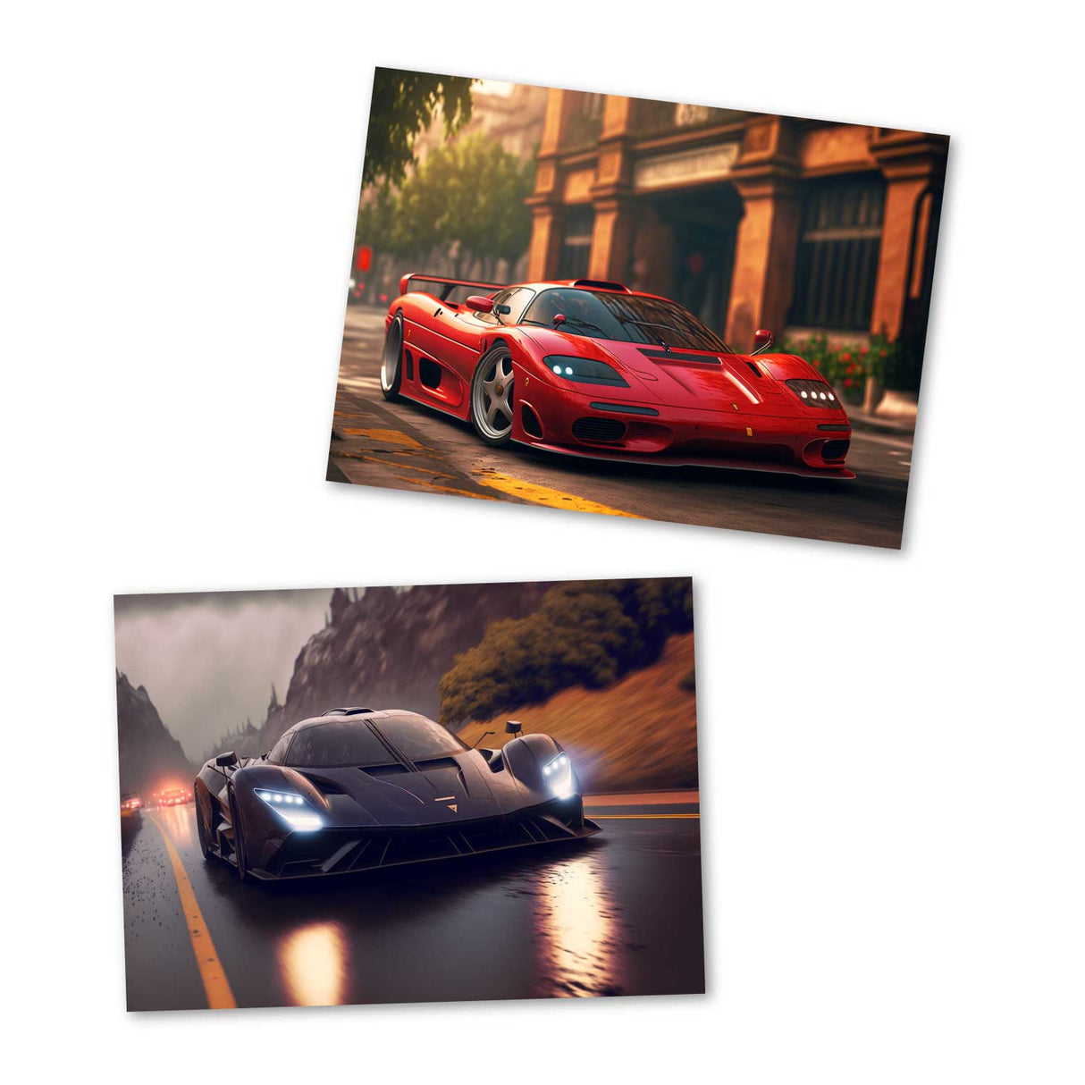 Die schönsten Autos als Grußkarten im Set (10 Karten) | Kunstvolle Motivkarten Autos | Cars, Mercedes, Ford, 