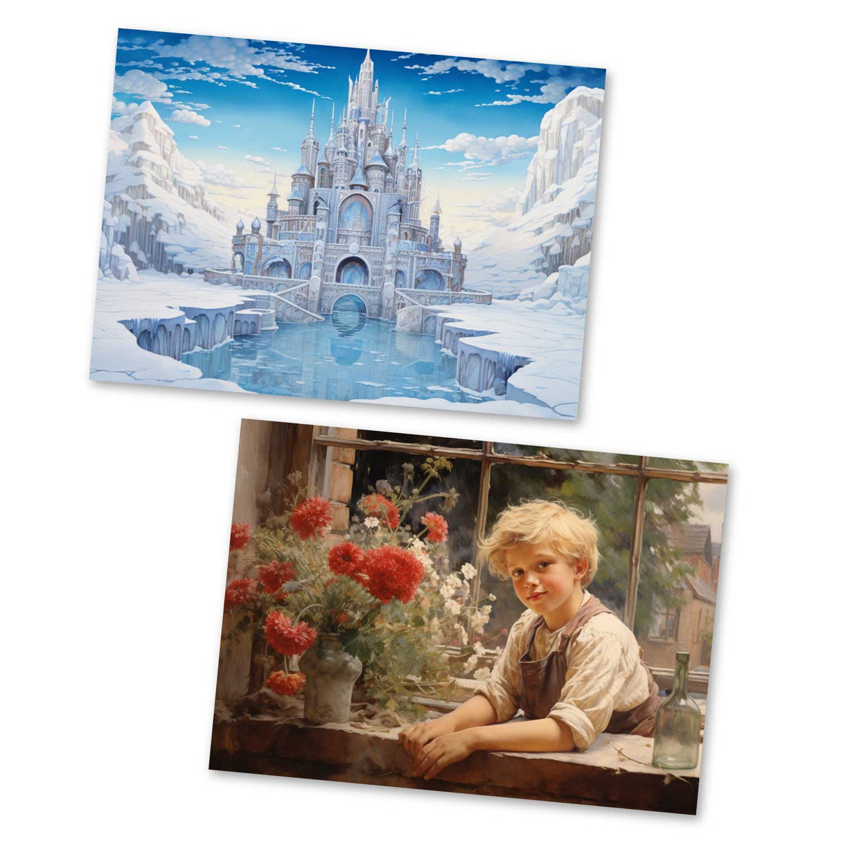 Die Schneekönigin (15 Cards) Illustriertes Wintermärchen I von H.C. Andersen im Original als kunstvolles Set I Die Eiskönigin im Original