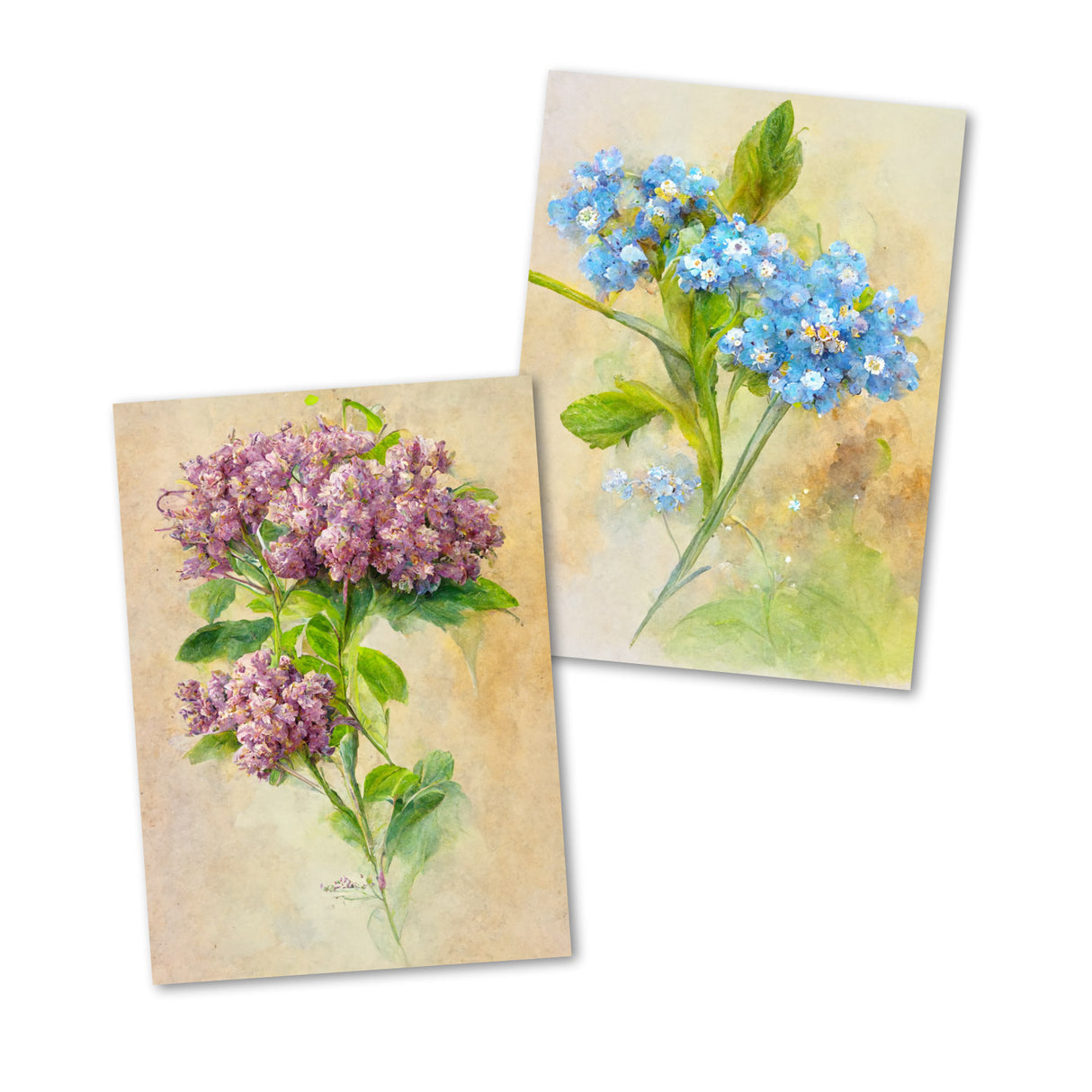 Postkarten A6 Set (10 Cards) Vintage Blumengruß Edition I digital Painting I Neutrale Grußkarten mit Blumen Bouquet Aquarellzeichnung