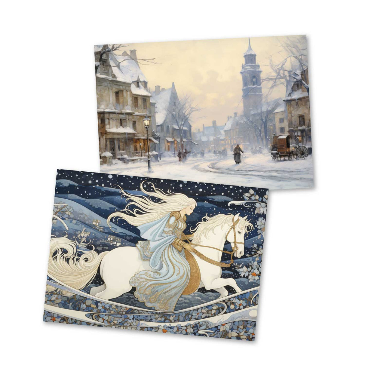 Die Schneekönigin (15 Cards) Illustriertes Wintermärchen I von H.C. Andersen im Original als kunstvolles Set I Die Eiskönigin im Original