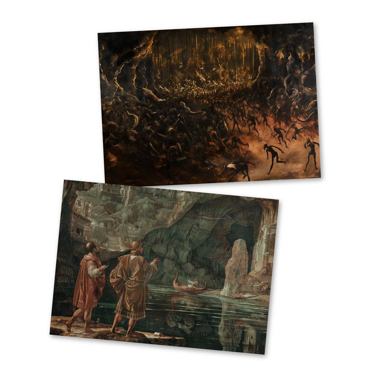 Dantes Inferno Kunstkarten Set (12 Karten) | Kunstvolle Karten | Geschenk | Unterwelt Hölle | Postkarte oder als Klappkarte
