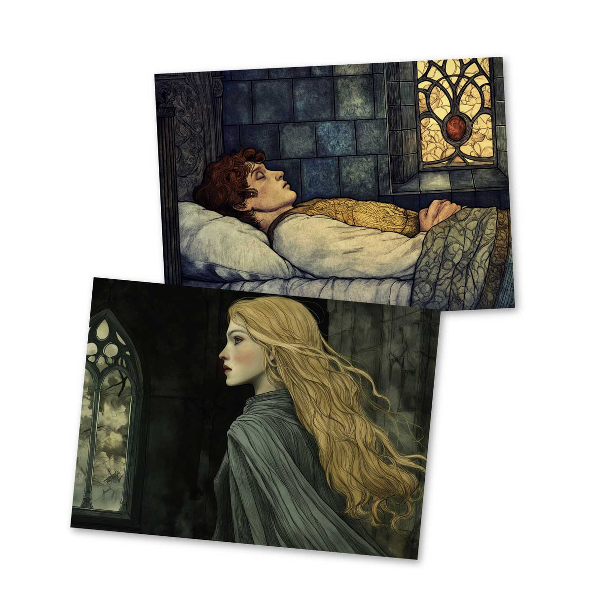 Das Rätsel Karten Set A6 (15 Cards) Illustrierte Märchen Zeichnung I von den Brüdern Grimm im Original