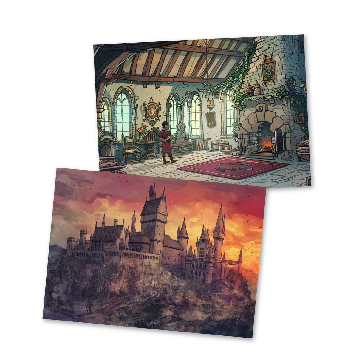 Des Hexers haariges Herz Karten Set A6 (15 Cards) Illustriertes Harry Potter Märchen von Beedle dem Barden I Fantasy Postkarten
