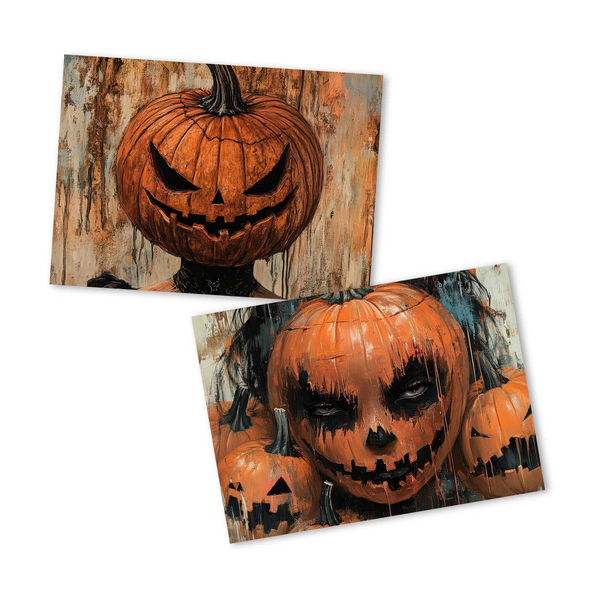 Halloween Karten Set – 12 kunstvolle Grußkarten | Deko Geschenk | Postkarte Klappkarte