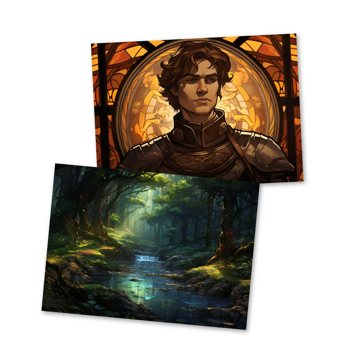 Brüderchen und Schwesterchen Karten Set A6 (15 Cards) Illustrierte Märchen Stained Glass I Gebrüdern Grimm im Original als kunstvolles Set