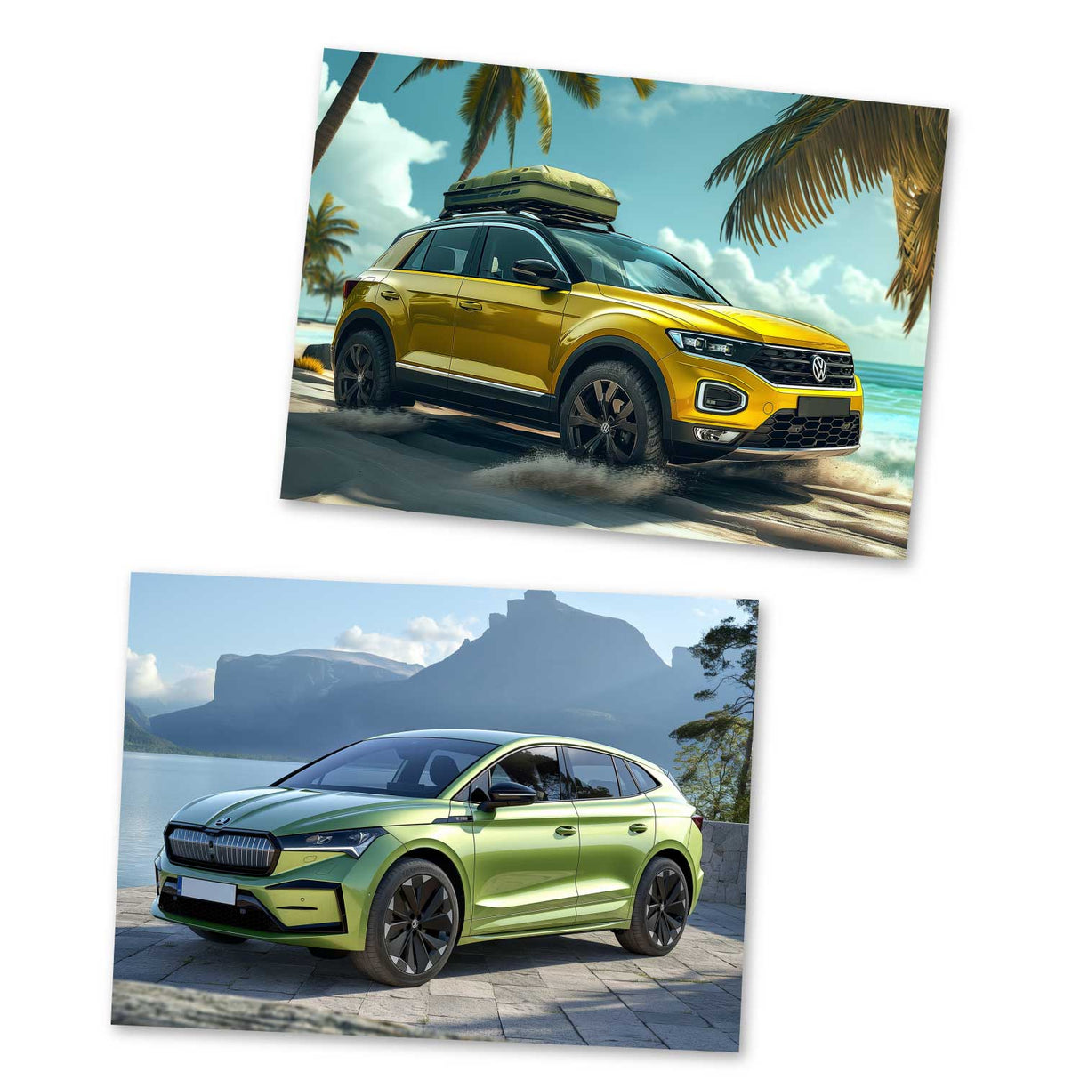 Die schönsten Autos als Grußkarten im Set VOL 2 (15 Karten) | Kunstvolle Motivkarten Autos | Cars, Mercedes, Ford,